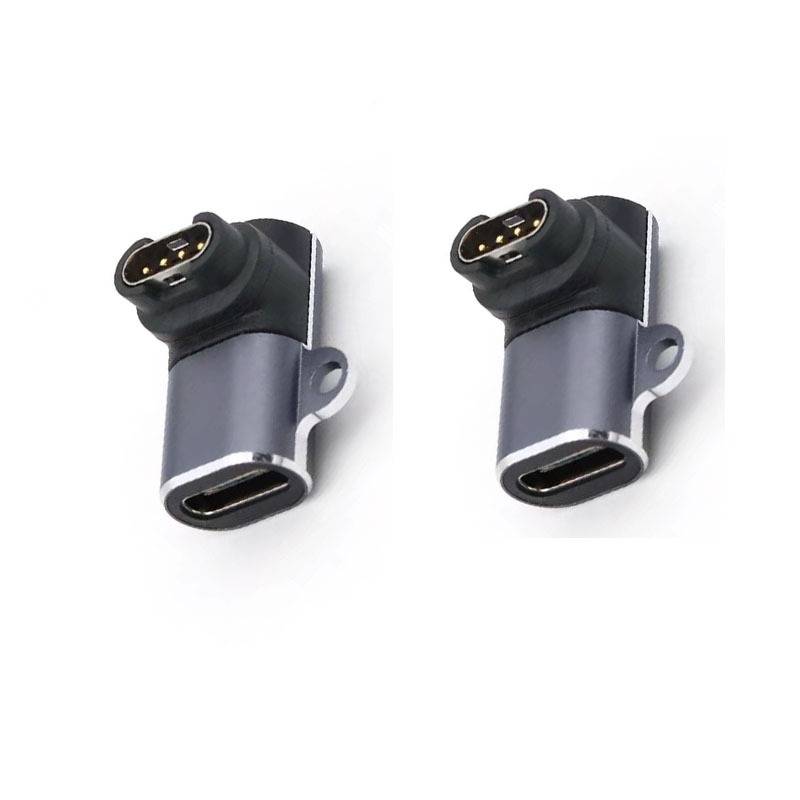 Lightning Buchse auf Garmin Uhren Adapter, Vertikal Gebogen, 2er-Pack - Kompatibel mit Garmin Fenix, Forerunner, Vivoactive