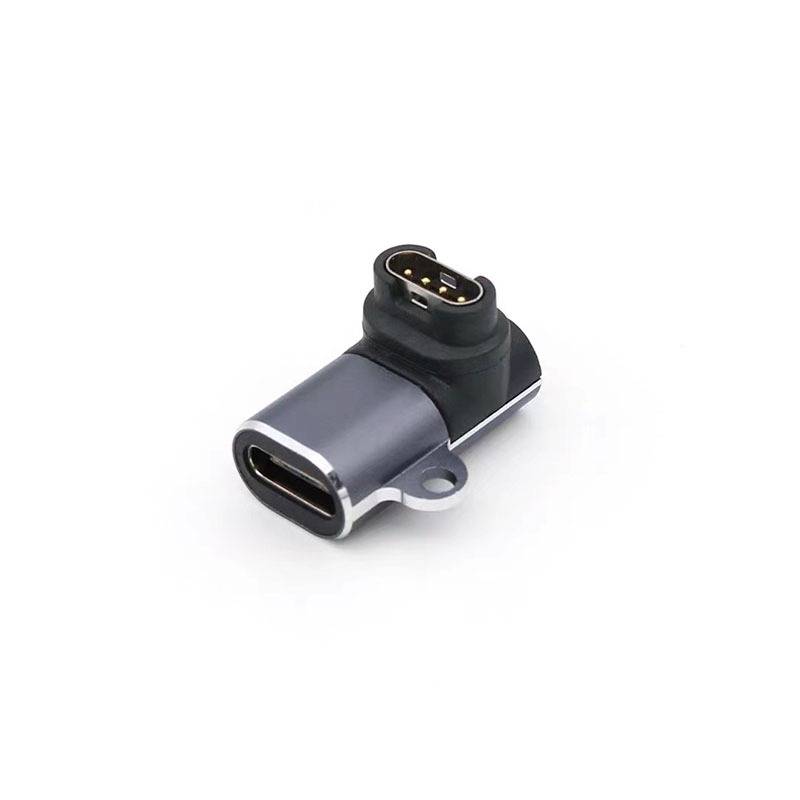 Lightning Buchse auf Garmin Uhren Adapter, Vertikal Gebogen, 2er-Pack - Kompatibel mit Garmin Fenix, Forerunner, Vivoactive