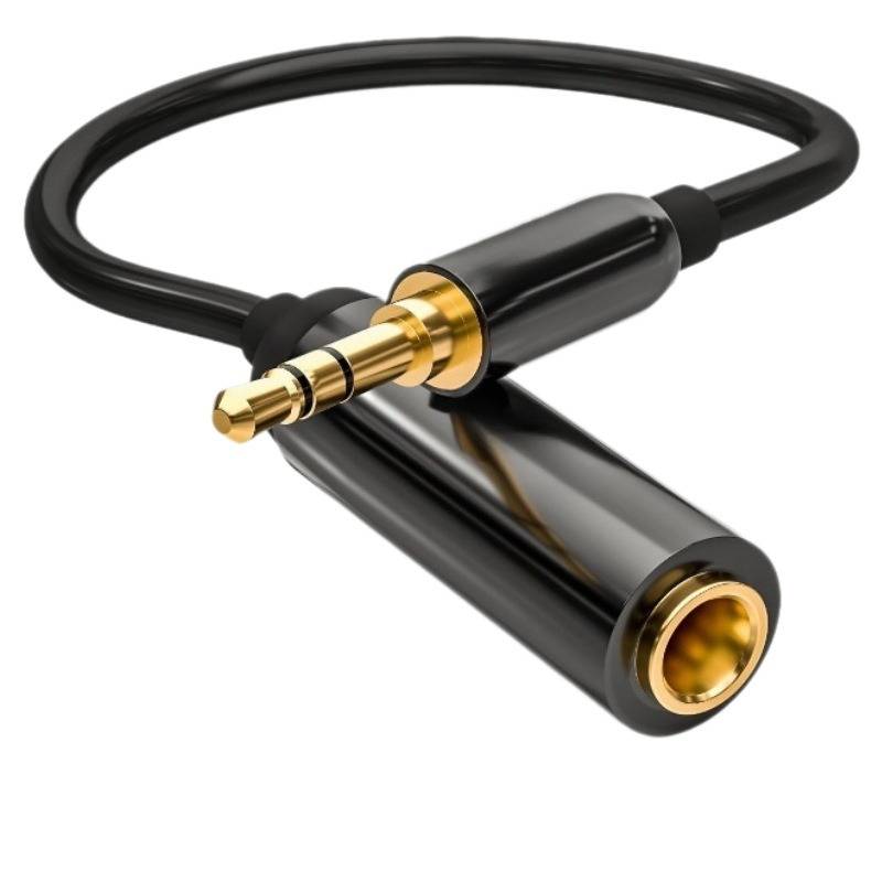 Audio Adapterkabel Schwarz 3.5mm auf 6.35mm Buchse – Mikrofon Kopfhörer Adapter 0,3 m