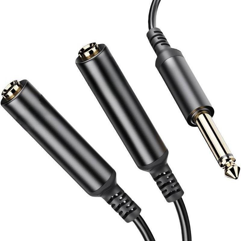 Audio Adapterkabel Schwarz 3.5mm auf 6.35mm Buchse – Mikrofon Kopfhörer Adapter 0,3 m