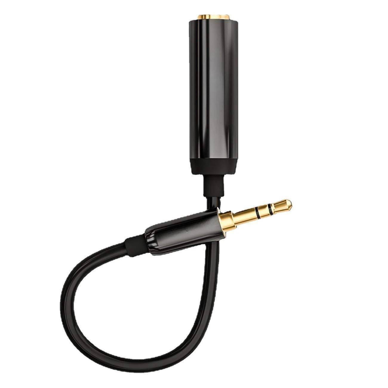 Audio Adapterkabel Schwarz 3.5mm auf 6.35mm Buchse – Mikrofon Kopfhörer Adapter 0,3 m