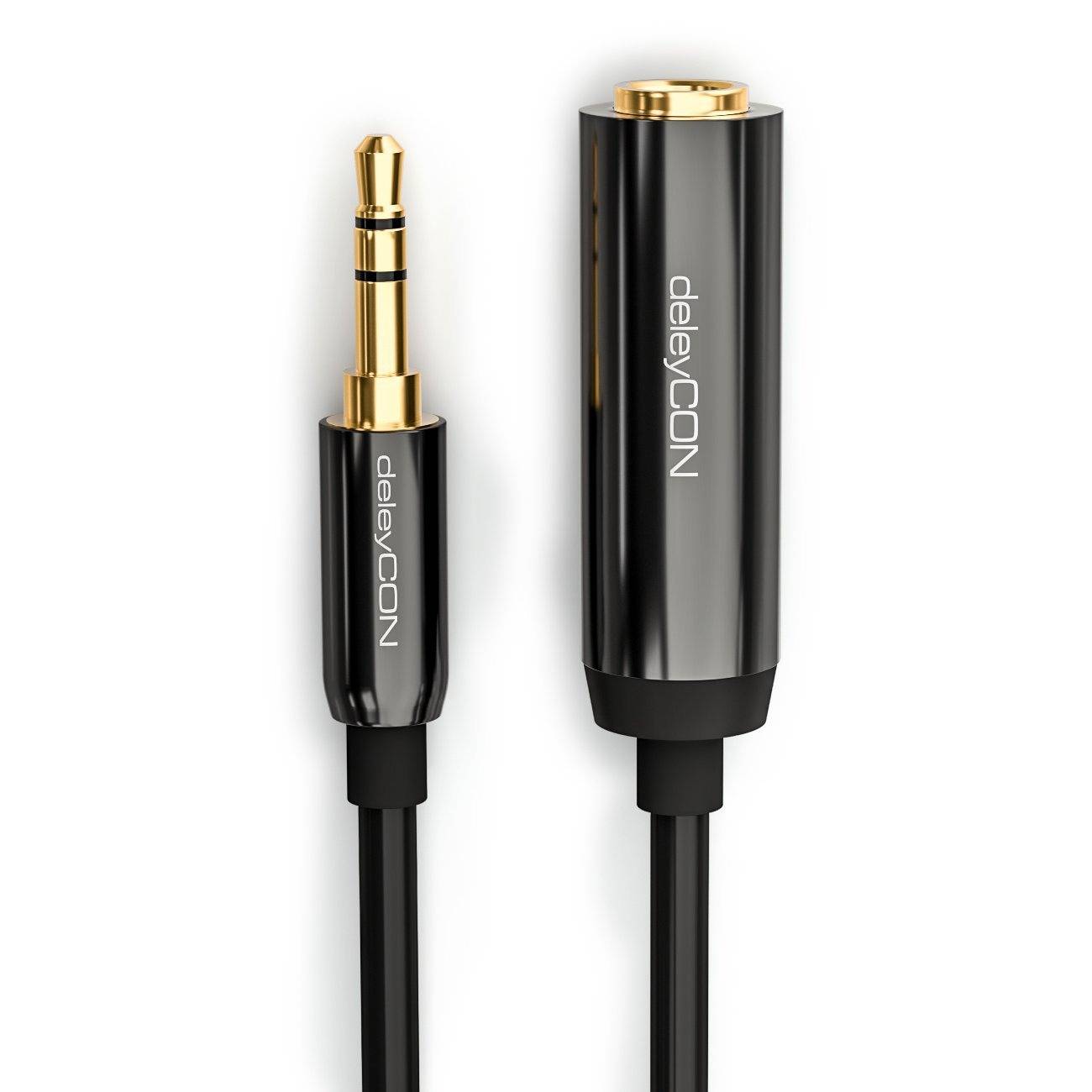 Audio Adapterkabel Schwarz 3.5mm auf 6.35mm Buchse – Mikrofon Kopfhörer Adapter 0,3 m