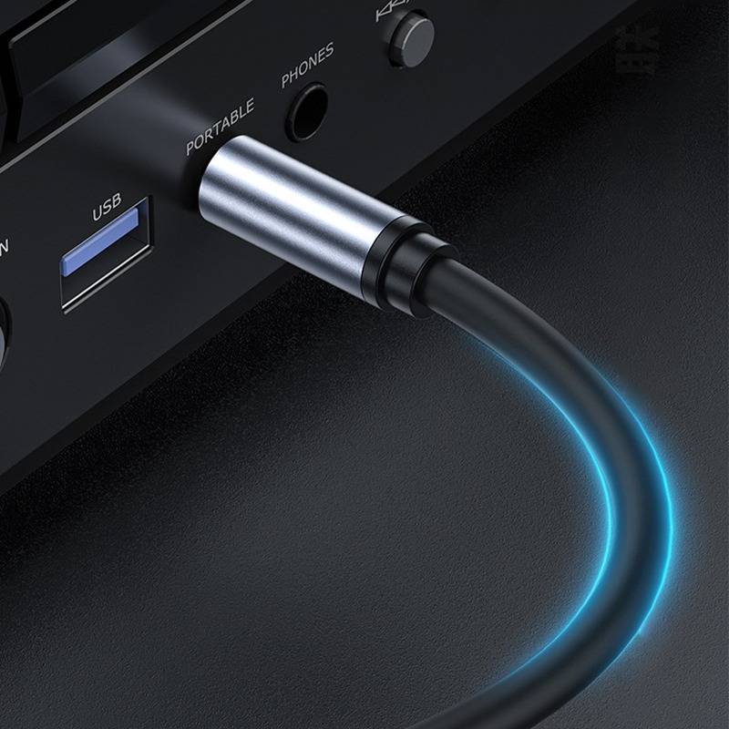 3,5 mm auf 6,5 mm Audiokabel, Stereo, kompatibel mit Mischpult, Gitarre, Keyboard – Eisengrau 5 m