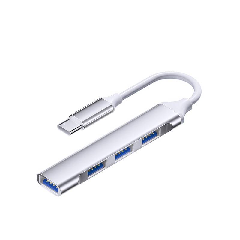 Typ-C 4-Port Smart Hub: USB 2.0 x 3 + USB 3.0 für verbesserte Konnektivität Silver