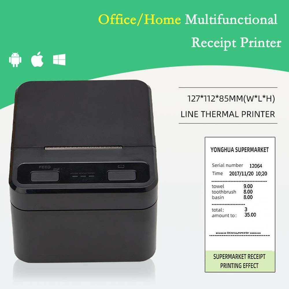 58mm USB+Bluetooth Thermobondrucker – Schneller, portabler POS-Drucker für Android, iOS &amp; Windows Black