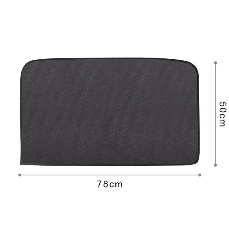 Schwarze rechteckige Matte mit abgerundeten Ecken, auf weißem Hintergrund dargestellt mit beschrifteten Abmessungen von 78 cm Breite und 50 cm Höhe.