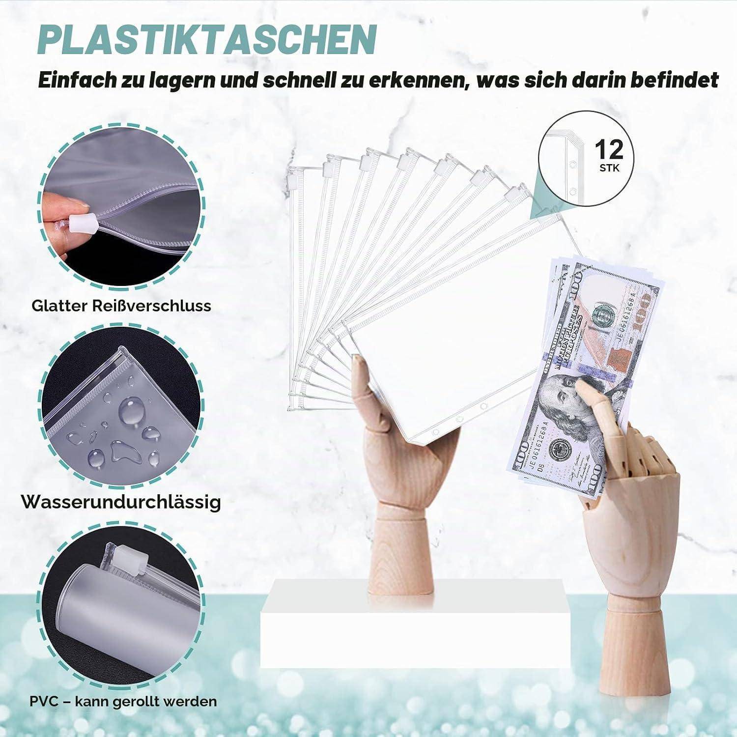 Budget Planner Budget Binder A6, Budgetplaner Geld Organizer mit Weiche PVC Tasche, TAOPE Leder Binder Notizbuch A6 Cash Stuffing, Budget Planner