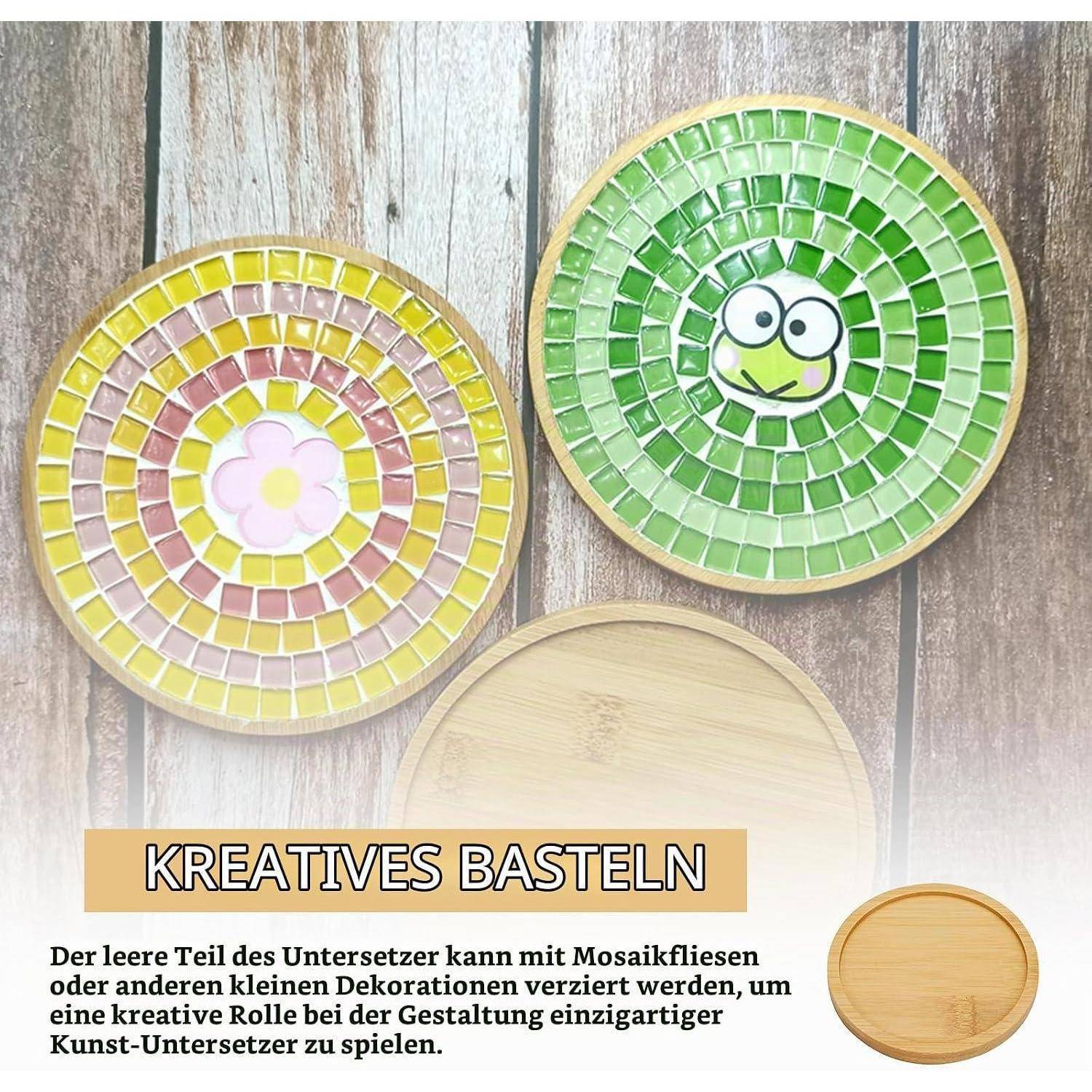 12 Stück Holzuntersetzer Round, Bambus Untersetzer Bastelset Getränke Coasters für Bastelarbeiten Trinkbecher Pflanzen Kunstteller Getränke Tassen