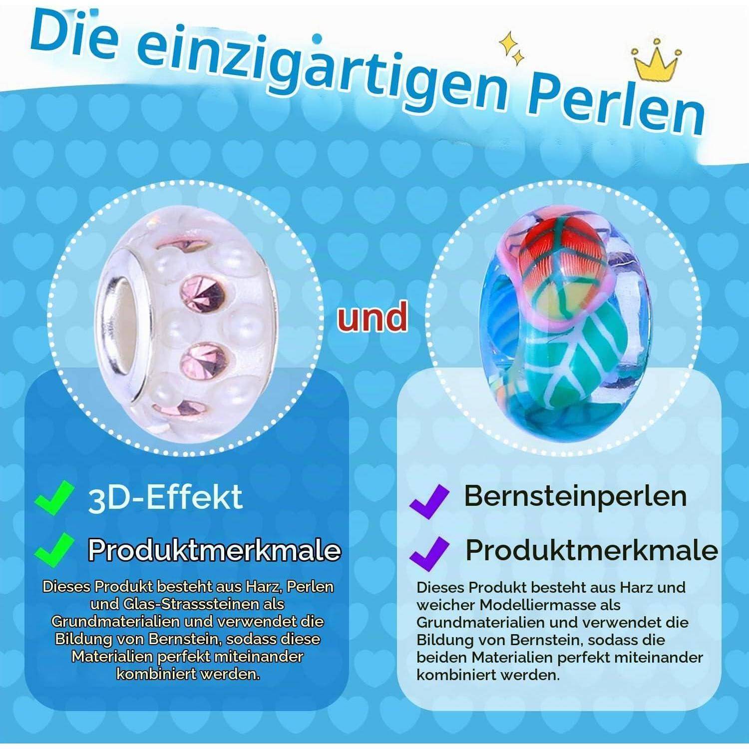 AIPRIDY Einhorn Meerjungfrau Geschenke, Schmuck Basteln für Mädchen, Einschulung Bastelset Armbänder Selber Machen Spielzeug, Geschenke 5 6 7 8 9