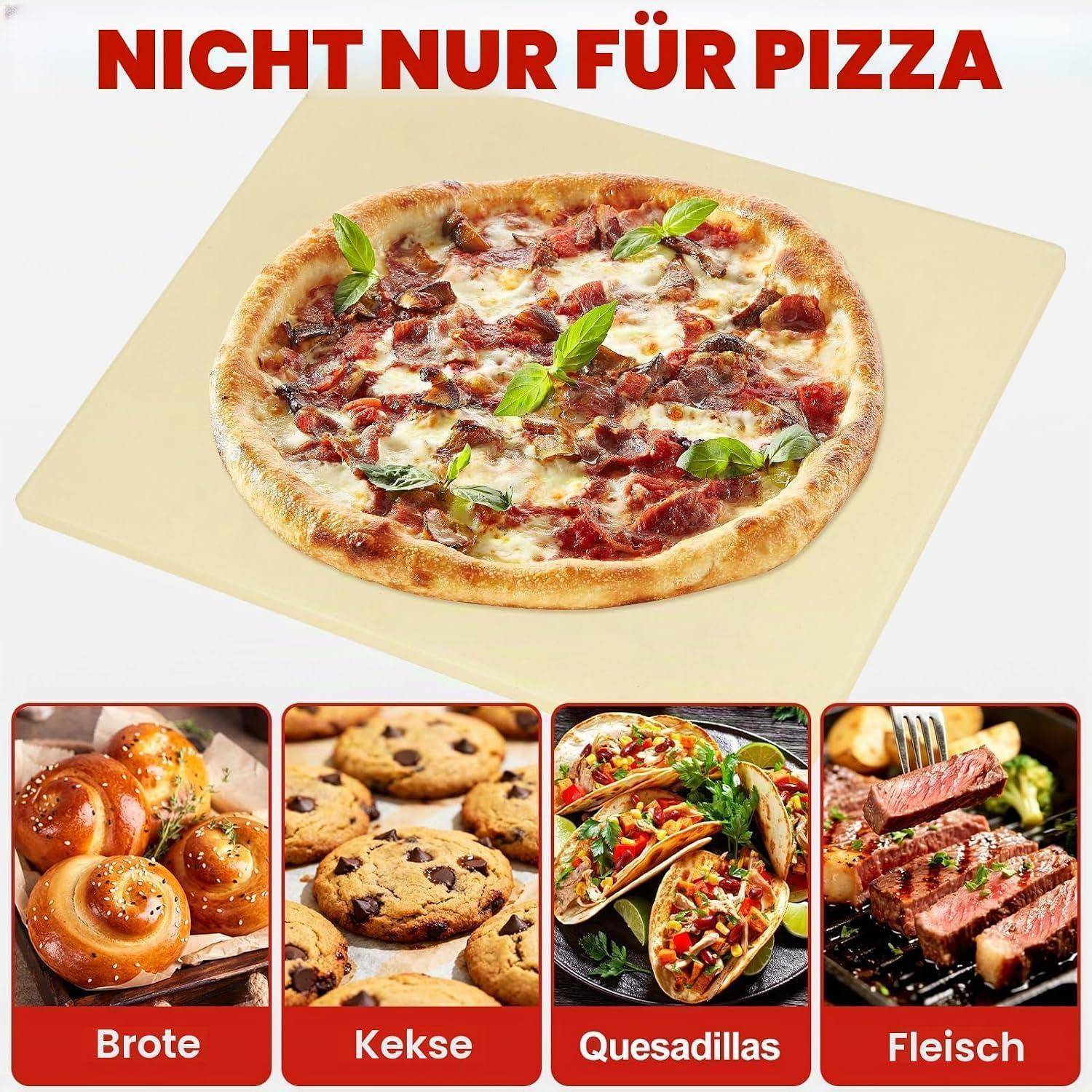 Anzeigenbild, das einen Pizzastein mit dem Text 