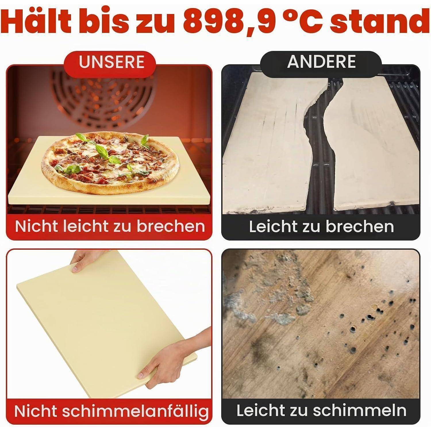 G GOOD GAIN Runder Pizzastein für Ofen und Grill, 38,1 cm, großer beigefarbener Cordierit-Backstein für knackige Kruste, Brot, Kuchen, langlebiges