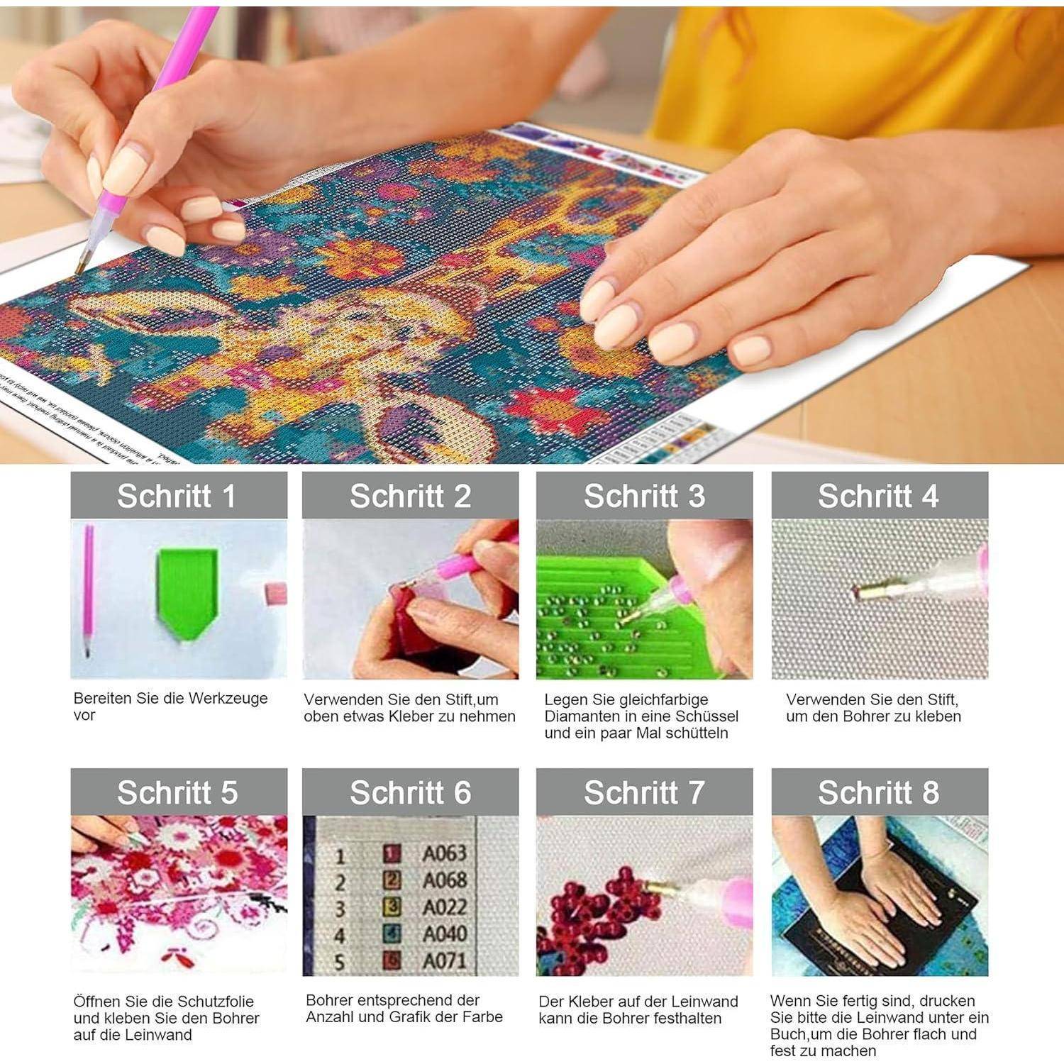 FLAJZ Diamond Painting, 5D Diamant Painting Bilder, DIY Diamond Painting Erwachsene und Kinder, Mosaikherstellung Bastelset für Haus Wand Dekoration