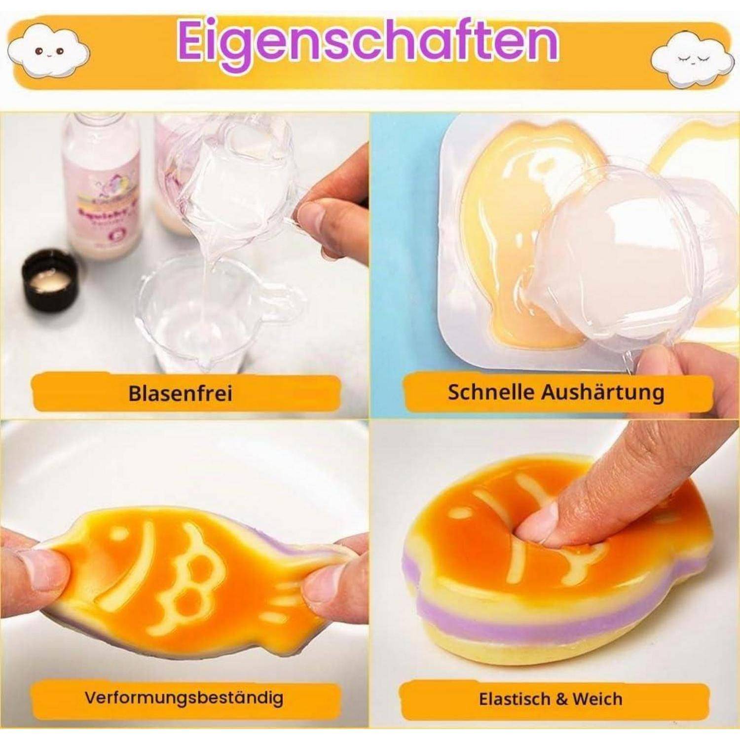 Taba Fisch Squishy Bastelset Flüssigsilikon Taiyaki Silikonform Pigment