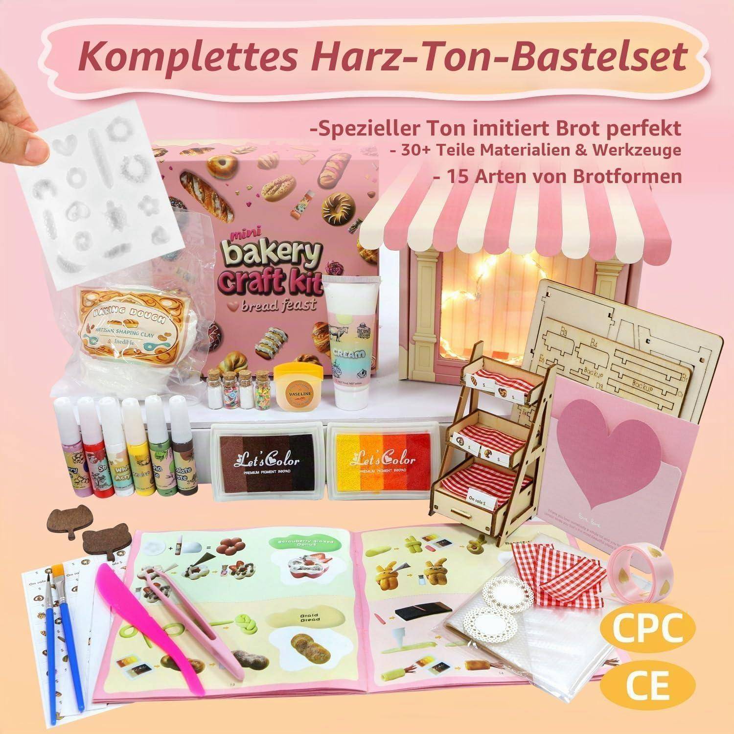 iLAND Basteln Mit Kindern Modelliermasse Lufttrocknend Bastelset Mädchen 7 Jahre Clay Bäckerei DIY Set Basteln Geschenke Für 12 Jährige Mädchen L