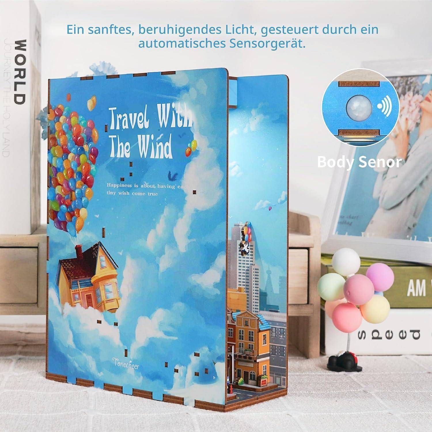 Reisethemalische buchförmige Lampe mit automatischem „Bewegungsmelder
