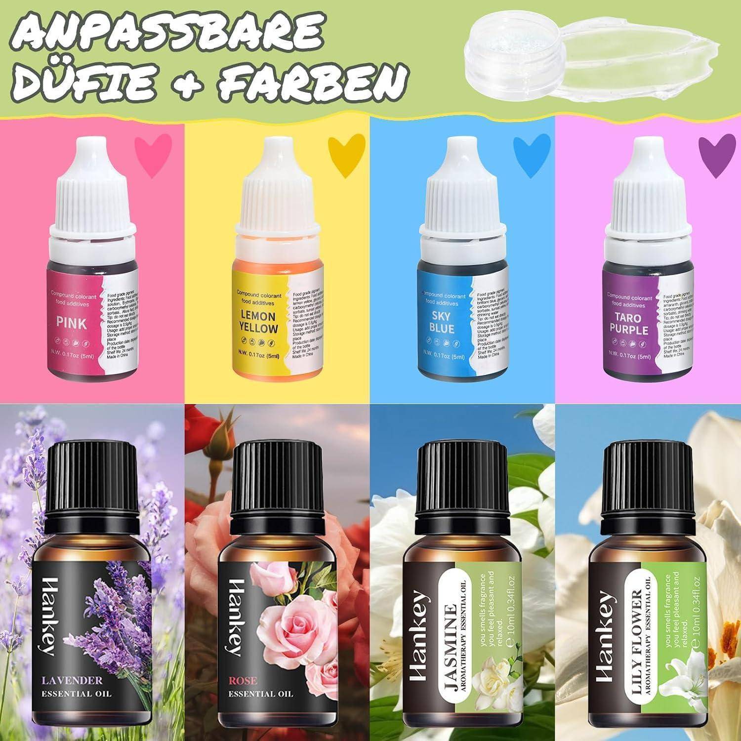 Vezerd Seife Selber Machen, Kreative Bastelset Erwachsene DIY Set | Seifenherstellung mit Seifenform und Rohseife, Badebomben Seifen Soap Making