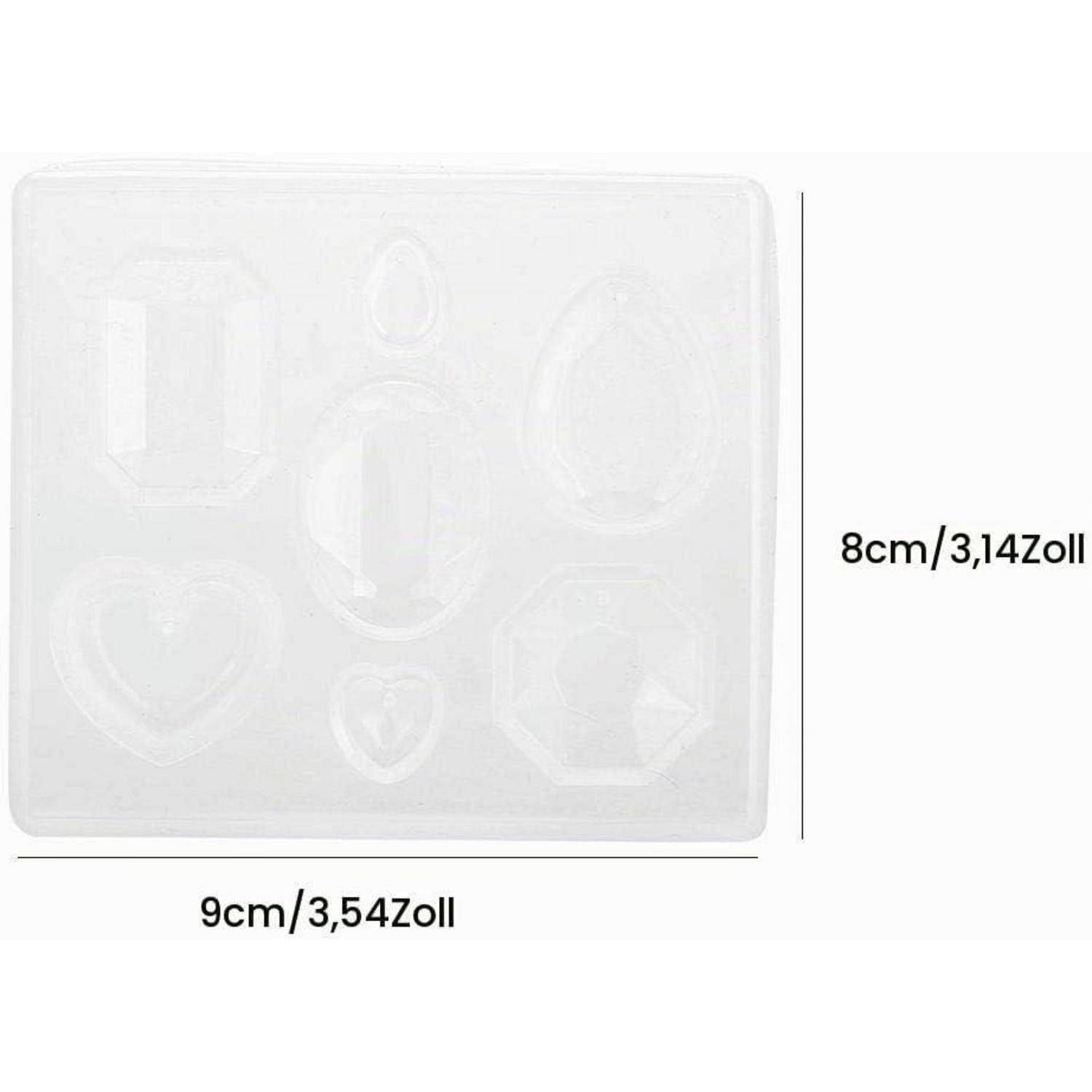 Gießformen für Schmuck, transparente Silikonform mit facettierten Edelsteinen für Schmuck zum Basteln, Schmuckherstellung, Bastelset, Armband, Schl