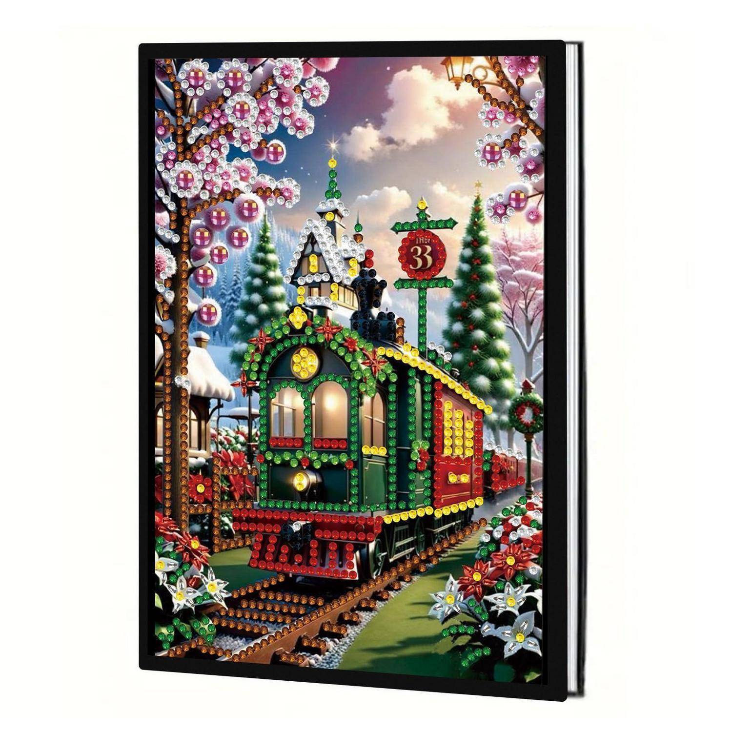 DCIDBEI Weihnachten Diamond Painting Notizbuch A5 Blank Notizbücher Tagebuch Journal Buch Diamond Painting Skizzenbuch A5 Diamant Painting Notizbuch