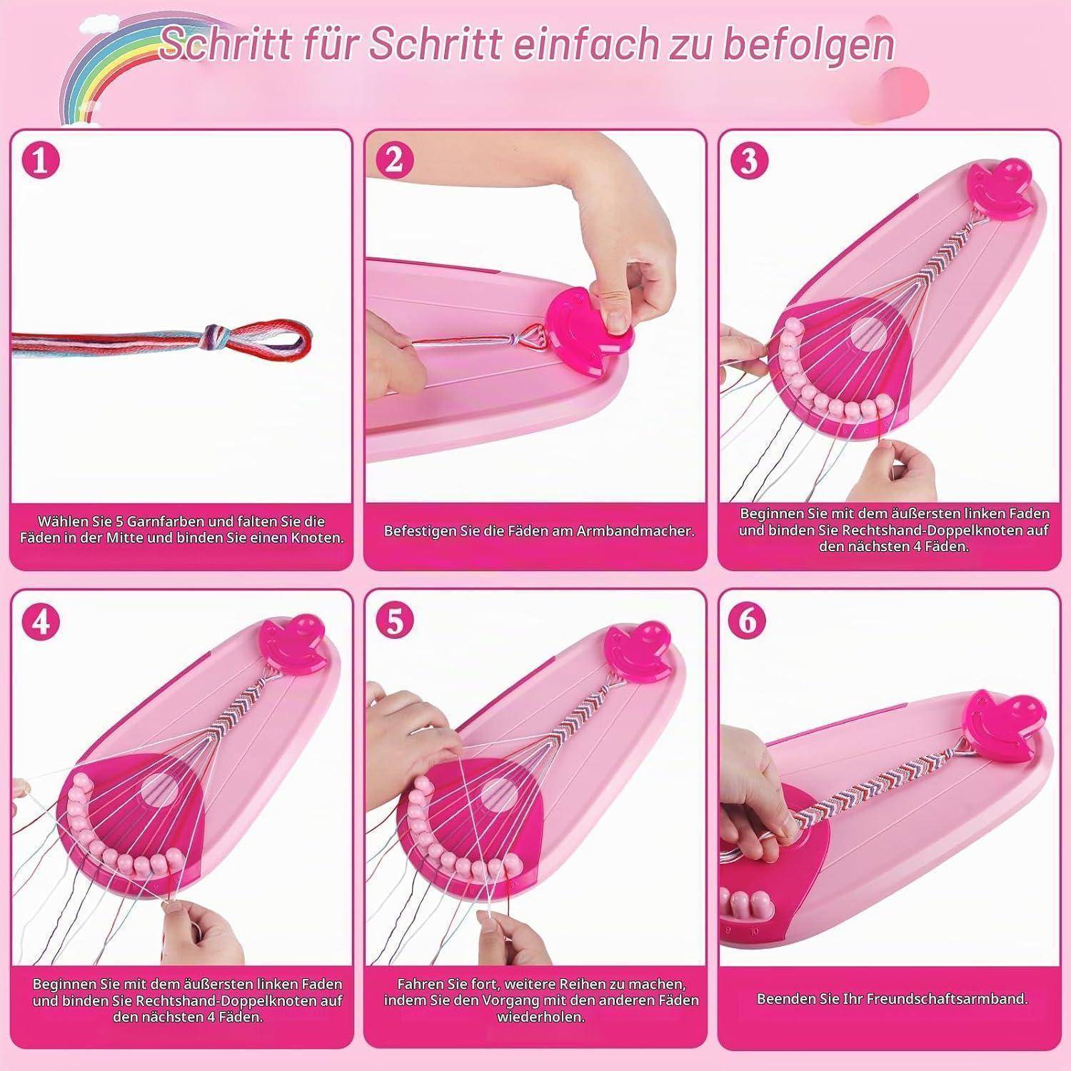 Freundschaft Armband Herstellung Bausatz, Kunst und Handwerk für Kinder Alter 8-12, DIY Armband Bausatz herstellen mit 20 Threads, Geschenke für Mä