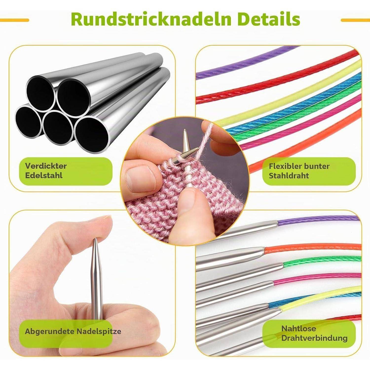 Rundstricknadel Edelstahl 6,0mm 120cm flexibel