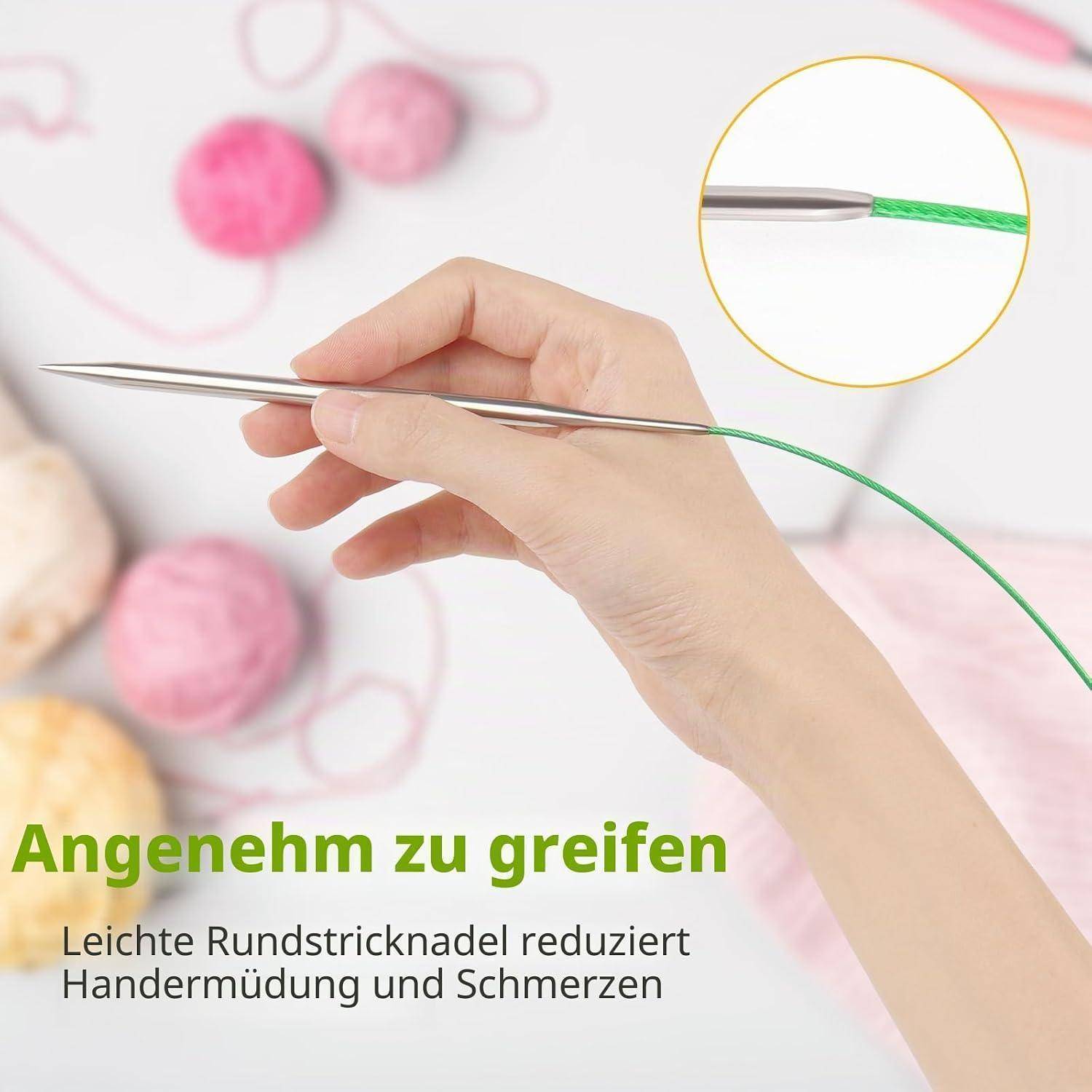 Rundstricknadel Edelstahl 6,0mm 120cm flexibel
