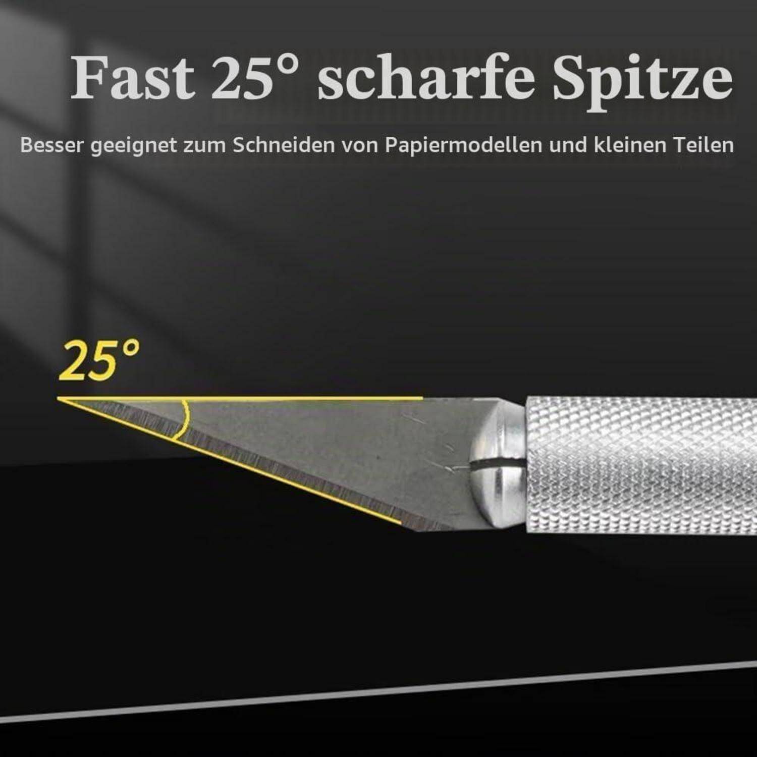 Skalpell Schnitzmesser mit Schutzkappe, 2 Stück Skalpell mit 23 Ersatzklingen, Bastelmesser Cuttermesser Hobbymesser, Carving Craft Messer Cutter
