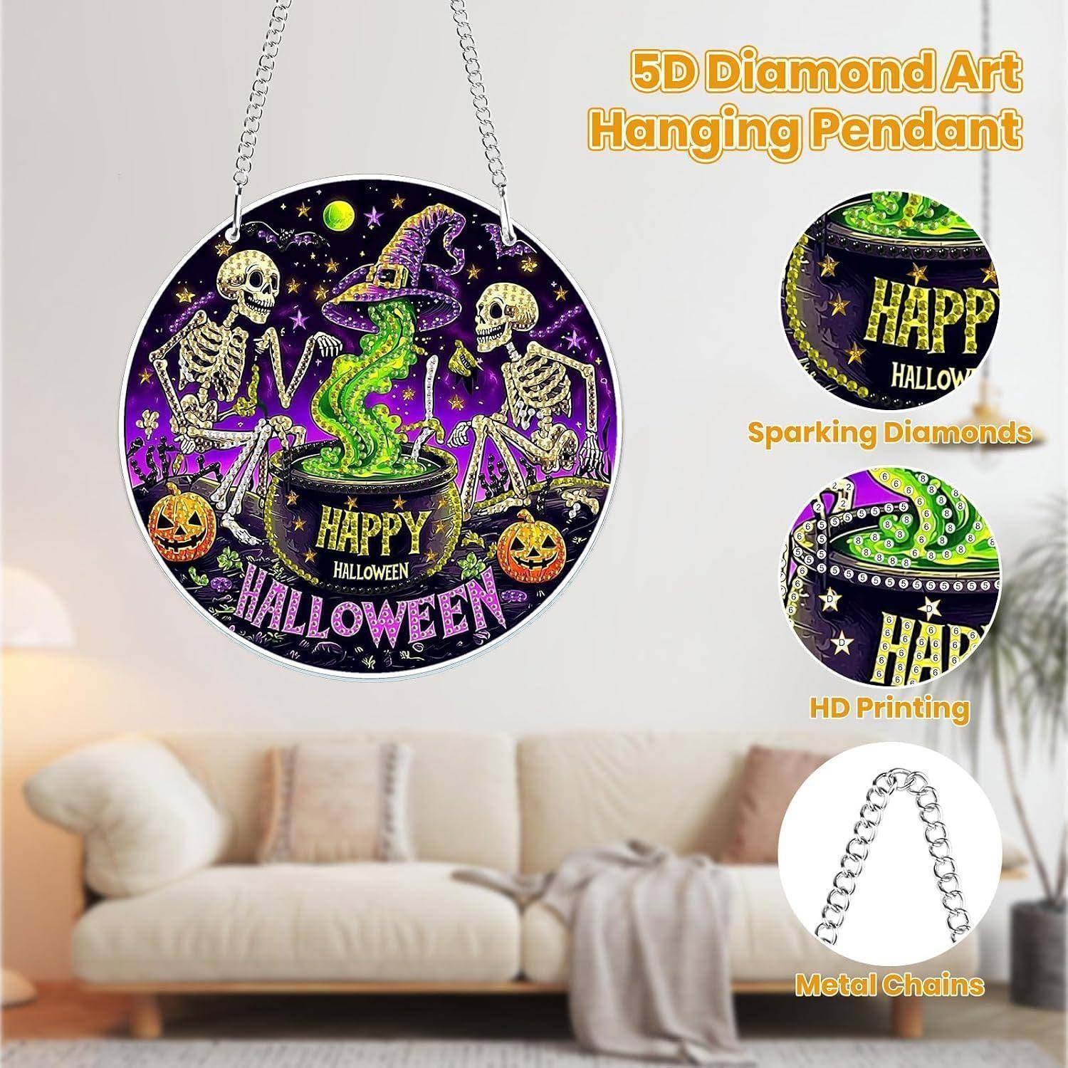Werbebild eines runden „Happy Halloween