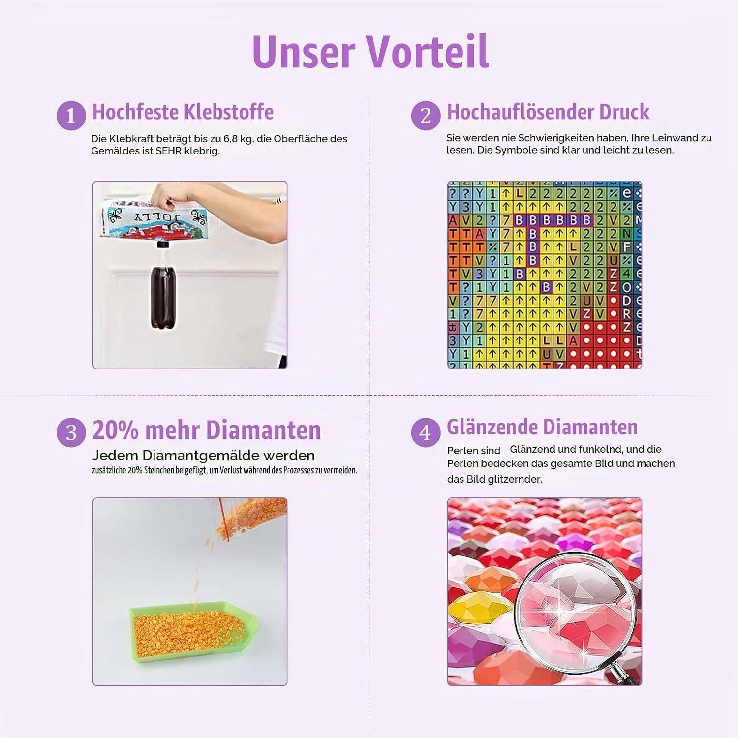 NAIMOER Princess Diamond Painting Kits für Erwachsene Kinder, 5D Diamant Painting Bilder Cartoon Erwachsene, DIY 5D Diamant Malerei Set Zauberbuch