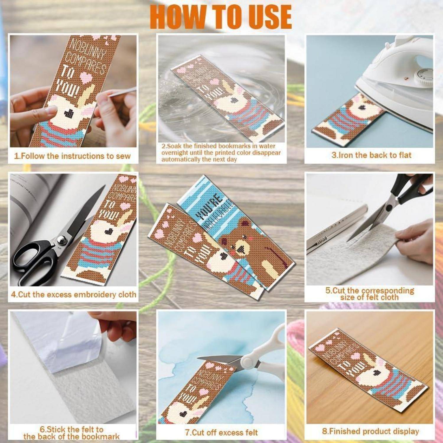 FREEBLOSS 12 Set Kreuzstich Lesezeichen Set 11CT DIY Kreuzstich Sets Tiermotiv Stickset Mit Anleitung Lesezeichen Bastelset Für Erwachsene Anfänger