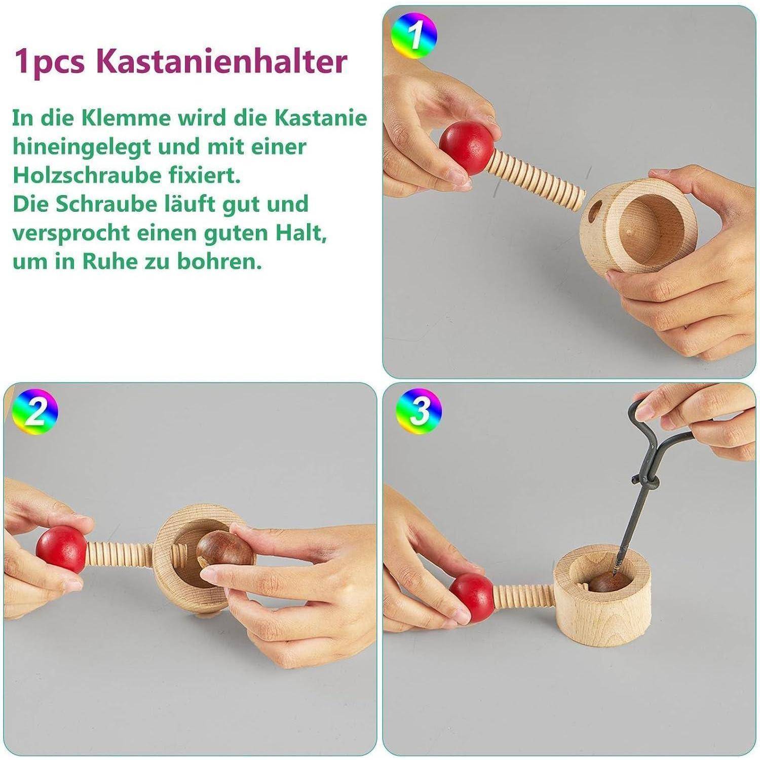 Dreistufige Produktabbildung für einen „Kastanienhalter