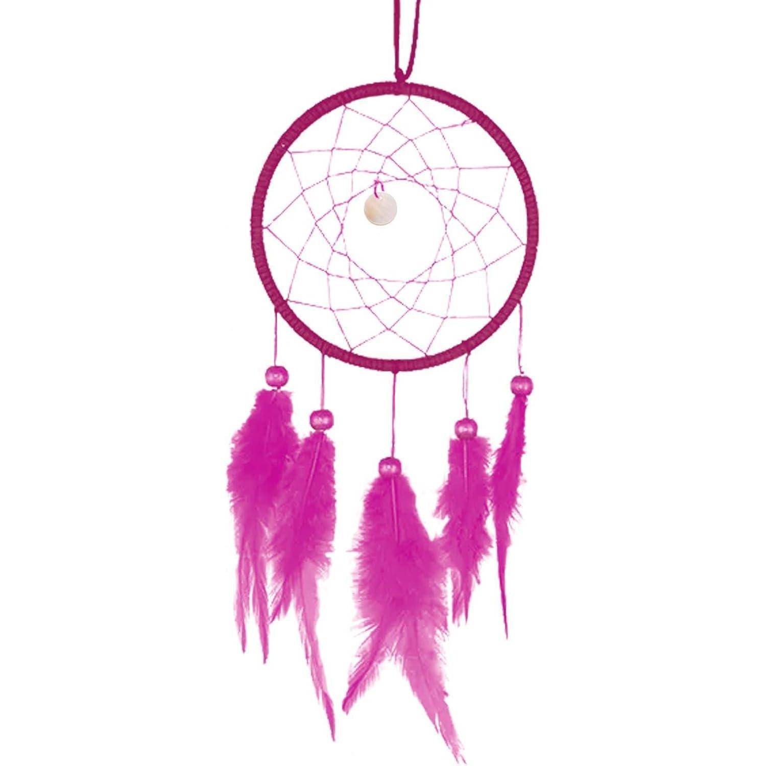 PATIKIL DIY Traumfänger-Set, Herstellung von Traumfänger-Zubehör Wanddekoration Handgemachte Traumfänger-Kits für Anfänger Stil 3, Rosarot