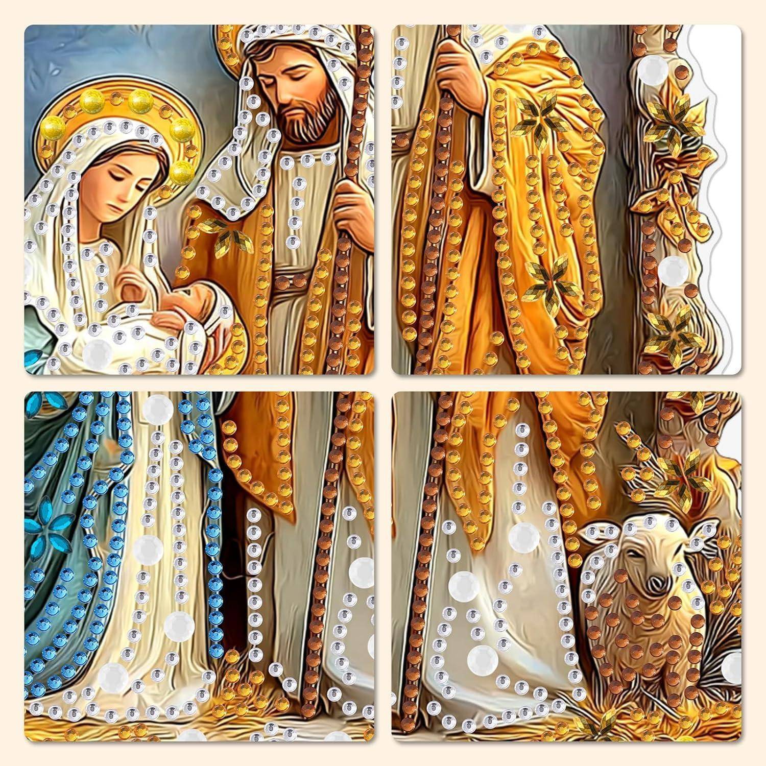 MXJSUA Diamond Painting Anhänger mit Kette Erwachsene, Diamant Painting Fensterbilder Hängende Ornament Bastelset Set für Wand Und Eingang Decor 20