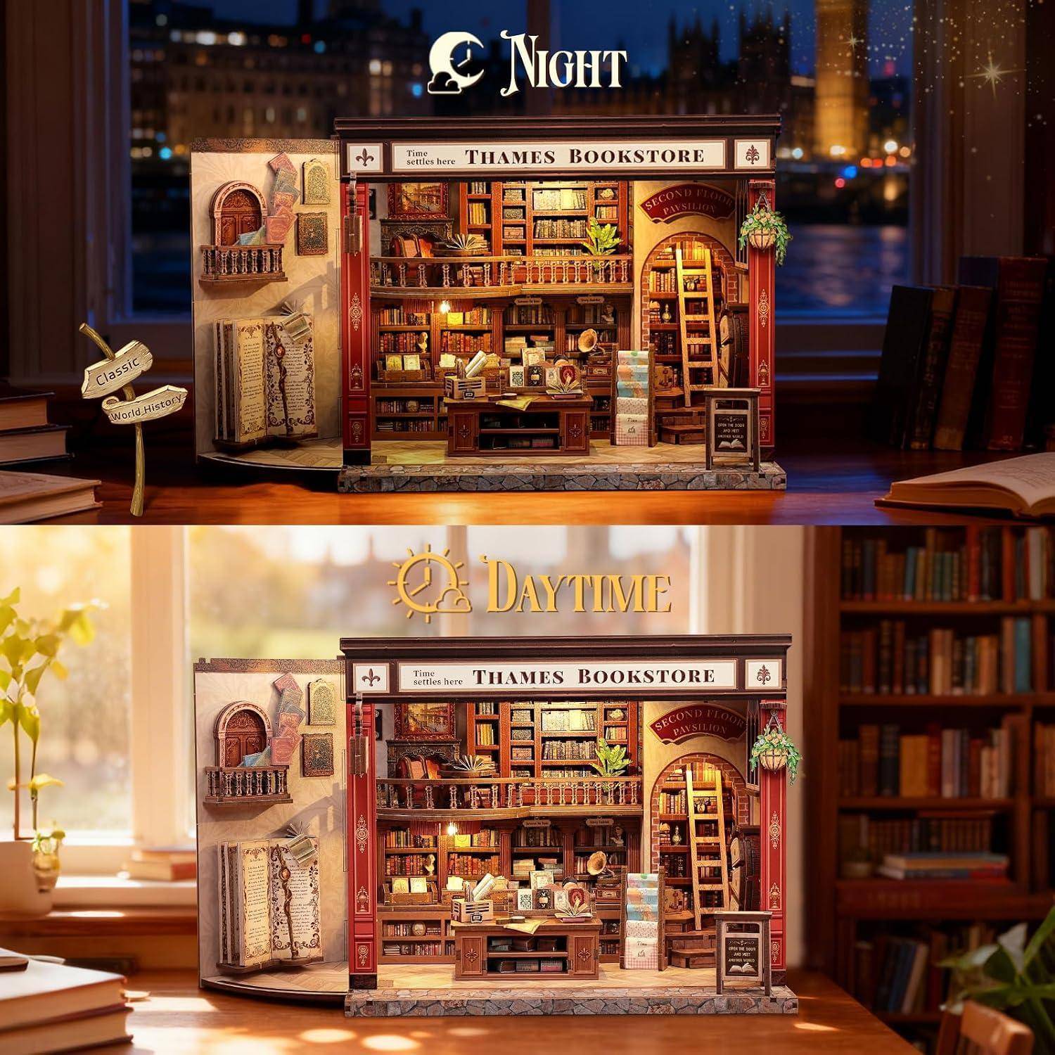 Geteiltes Bild, das dasselbe Miniatur-Diorama 
