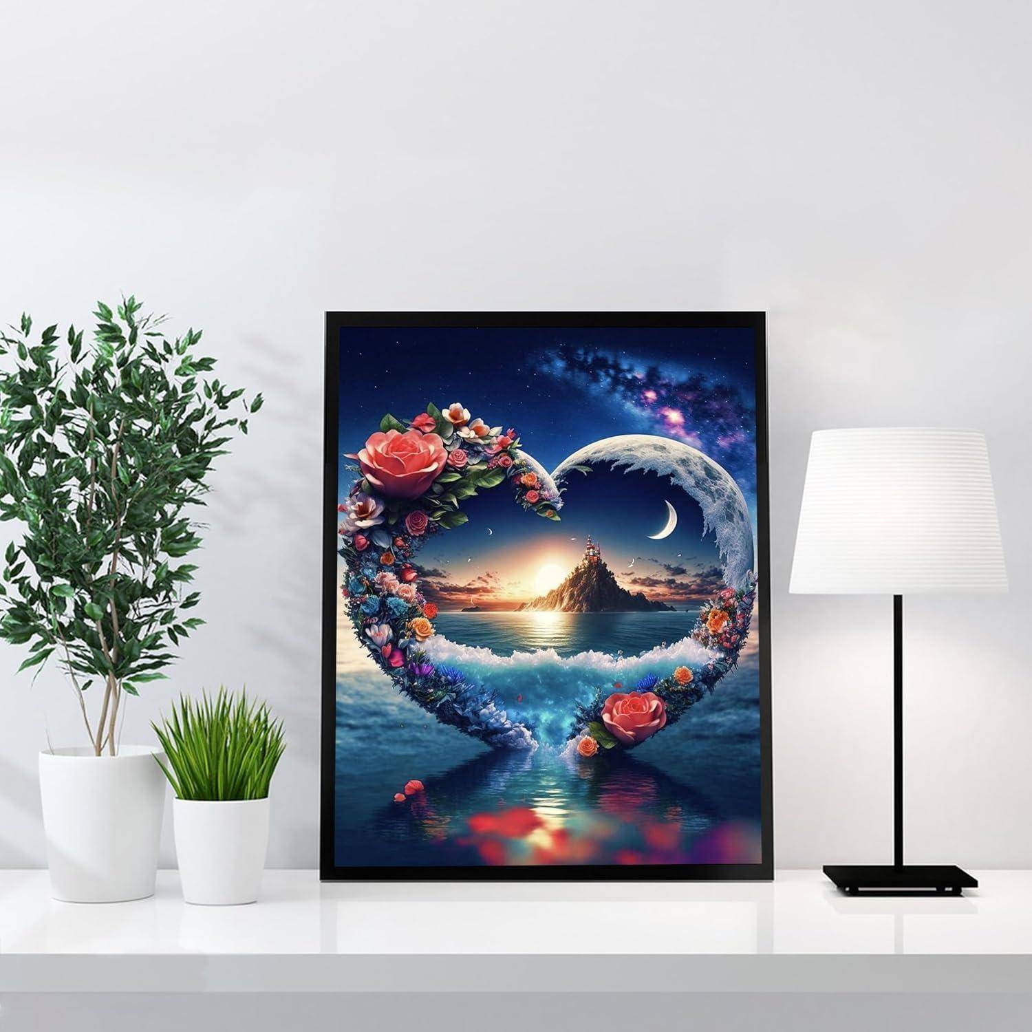 FLAJZ Diamond Painting, 5D Diamant Painting Bilder, Diamond Painting Set für Erwachsene und Anfänger, DIY Mosaikherstellung Bastelset, Heimdekoratio