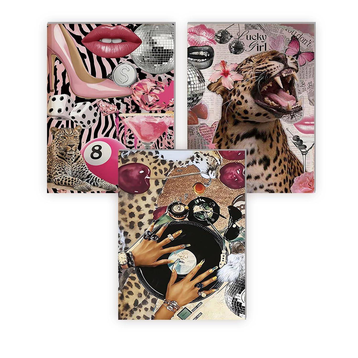 WEMEON 3 Stück Diamond Painting Erwachsene, 5D Diamond Painting Disko, DIY Diamant Painting für Anfänger and Wohndekoration 30x40cm Disko01