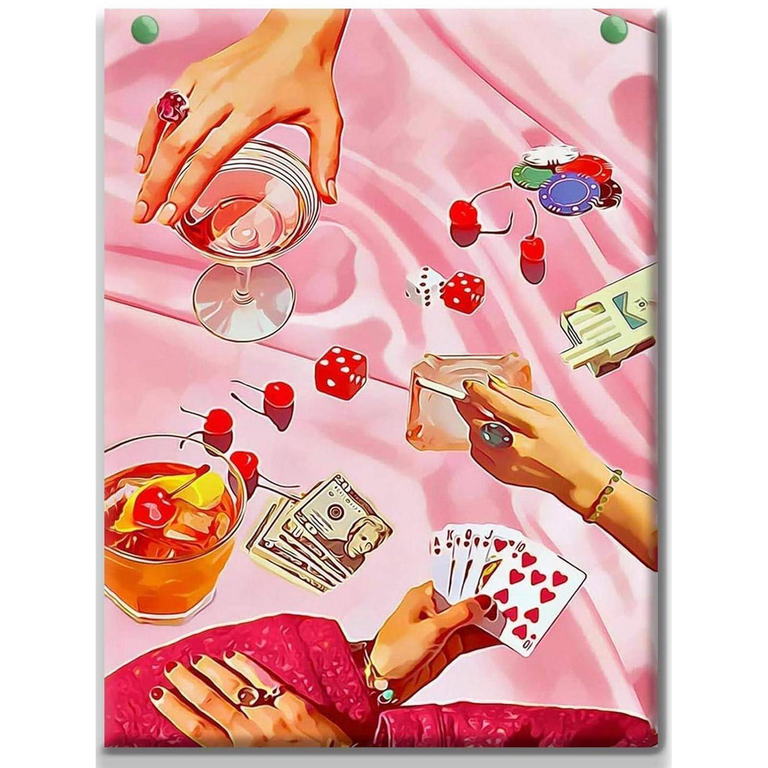 Yiminu.DS Diamond Painting Erwachsene, Diamant Painting Bilder Blumen 30x40cm 5D Diamond-Painting Diamant Painting Bastelset BastelnWanddeko, Rosa