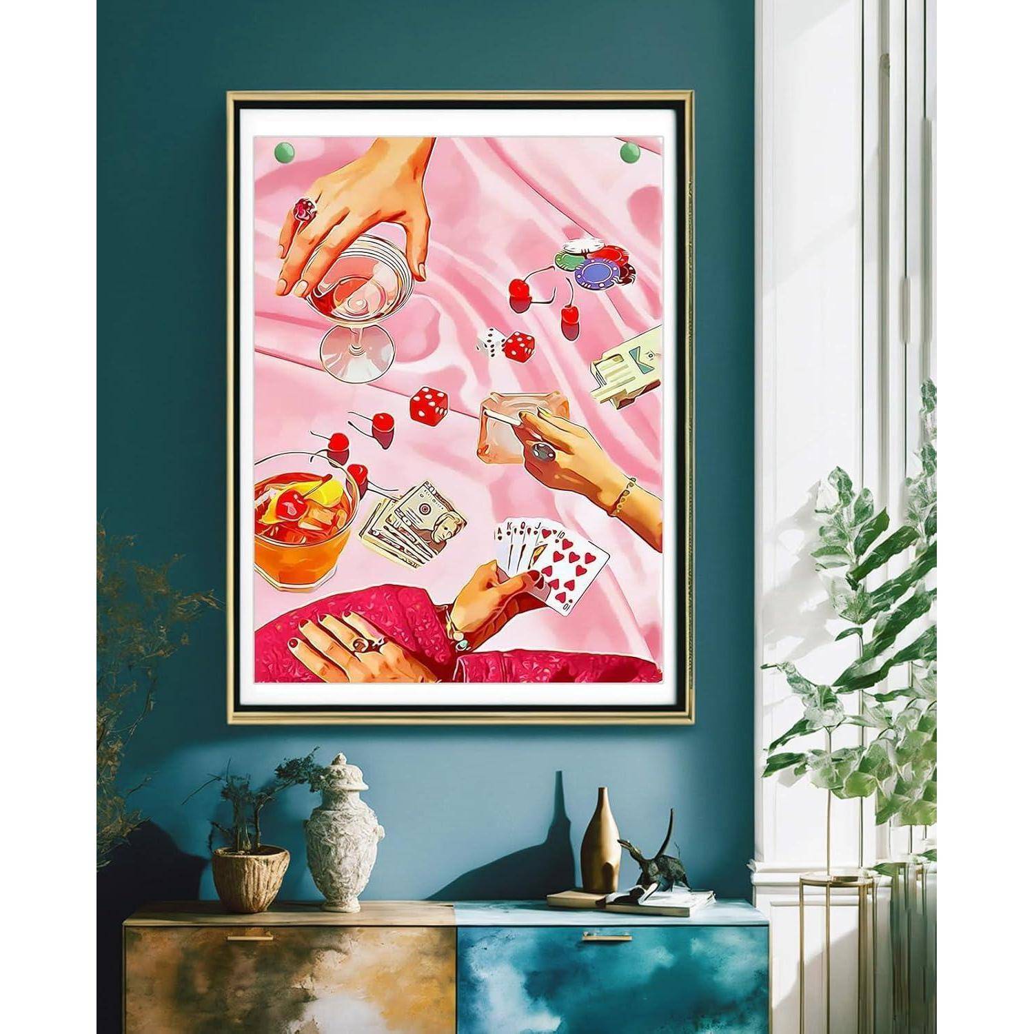 Yiminu.DS Diamond Painting Erwachsene, Diamant Painting Bilder Blumen 30x40cm 5D Diamond-Painting Diamant Painting Bastelset BastelnWanddeko, Rosa