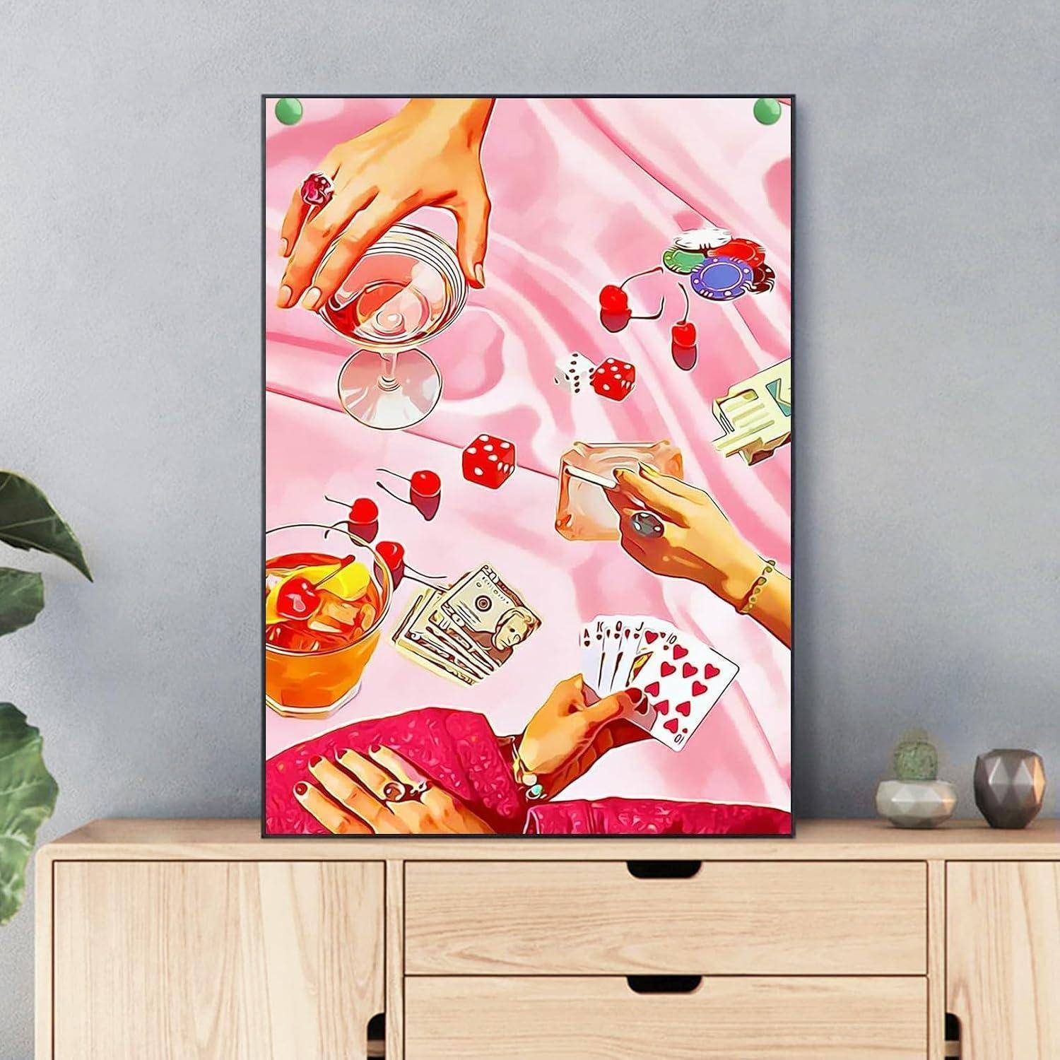 Yiminu.DS Diamond Painting Erwachsene, Diamant Painting Bilder Blumen 30x40cm 5D Diamond-Painting Diamant Painting Bastelset BastelnWanddeko, Rosa