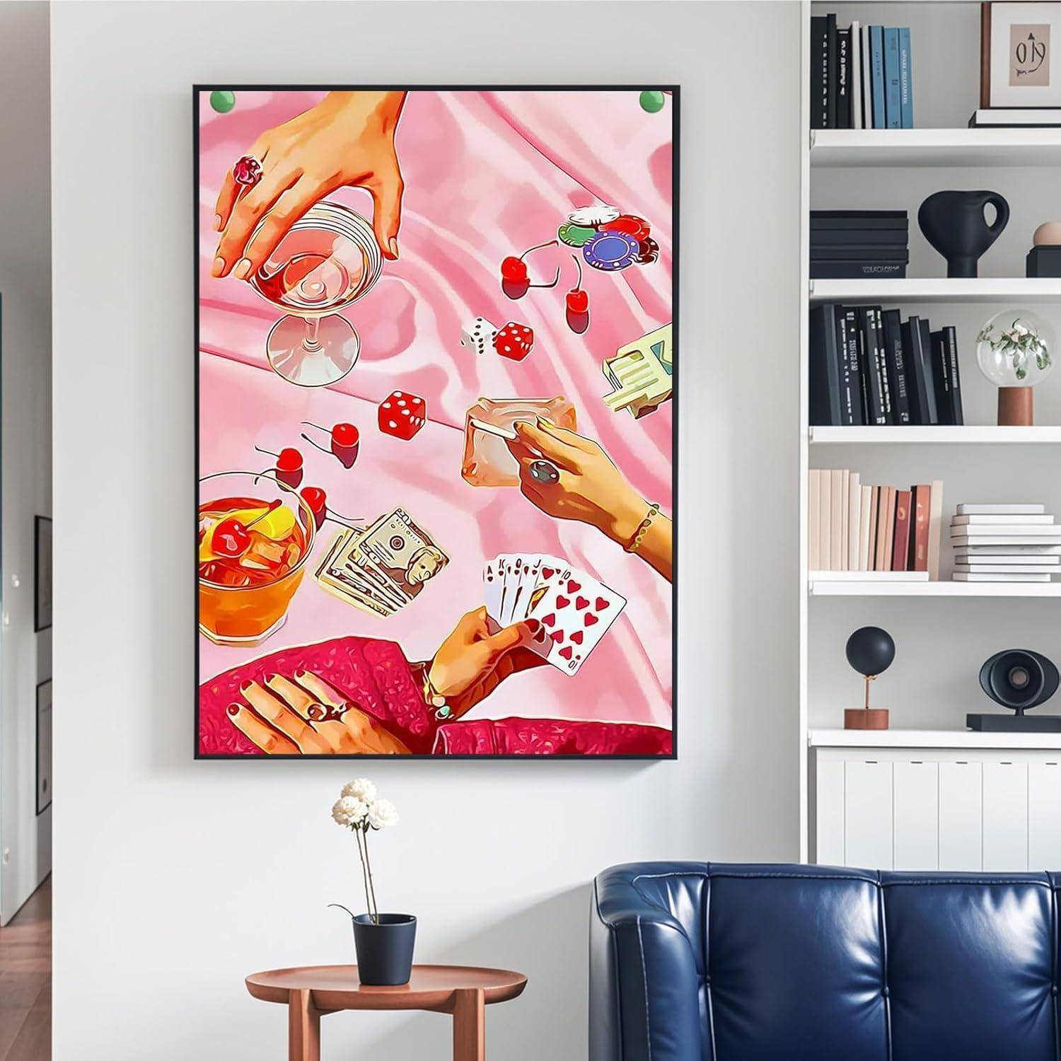Yiminu.DS Diamond Painting Erwachsene, Diamant Painting Bilder Blumen 30x40cm 5D Diamond-Painting Diamant Painting Bastelset BastelnWanddeko, Rosa