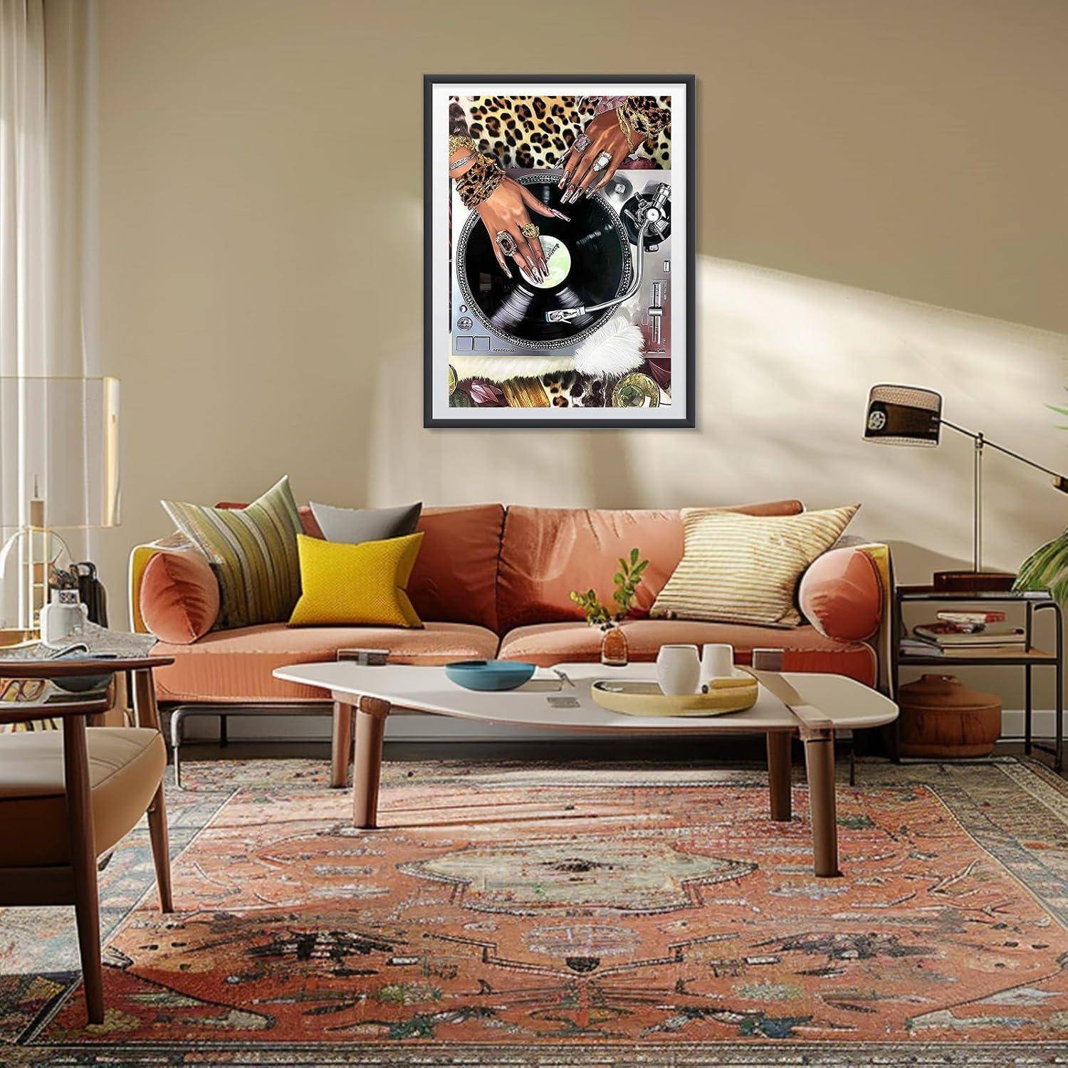 MEIYUDA Diamond Painting Erwachsene Diamant Bilder Trendiger Leopard Modern, 5D DIY Modern Diamant Bilder Diamond Painting Set, Bastelset