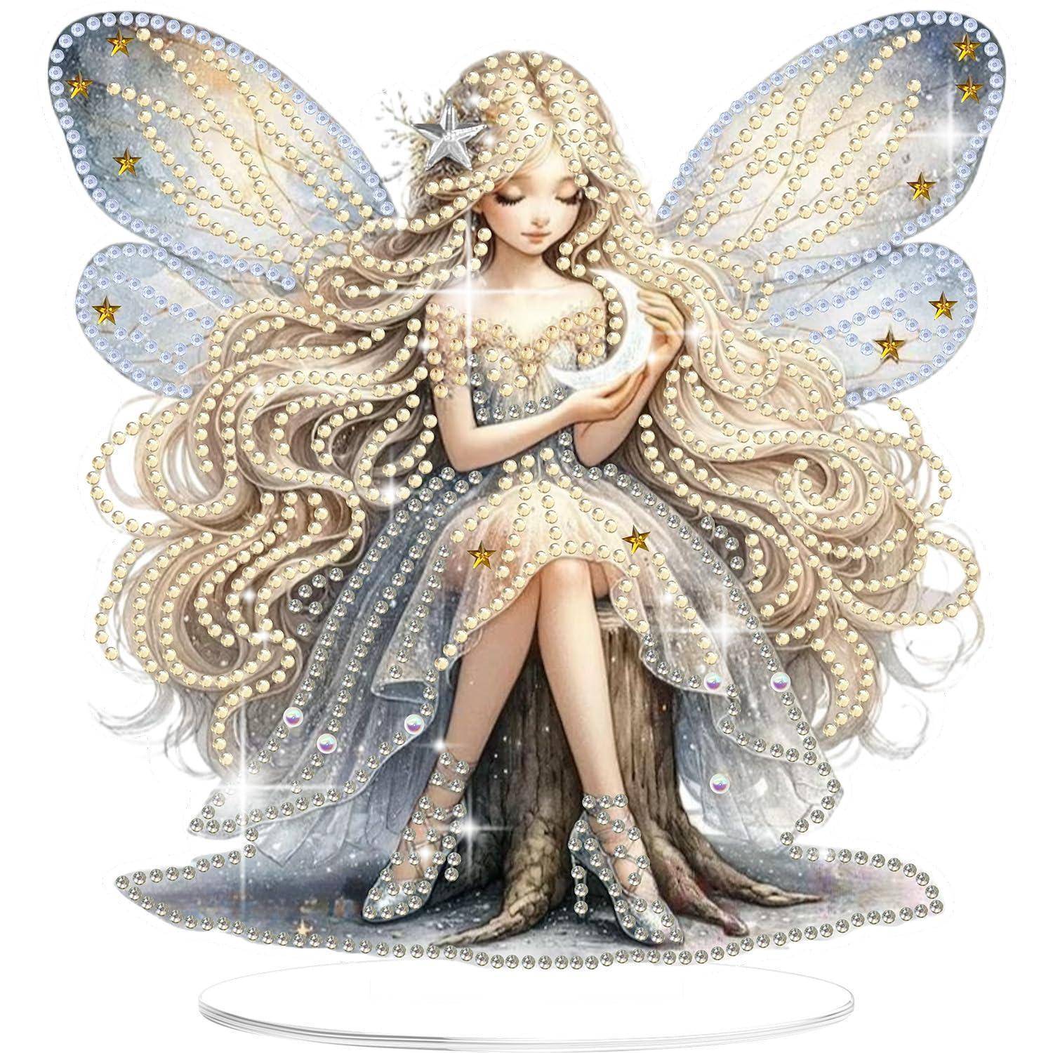 Lxmsja 5D Diamond Painting Fee Desktop Deko für Erwachsene Kinder, Diamond Painting Fee Tisch Deko Set, Diy Diamant Malerei Stehend Kunst Ornament