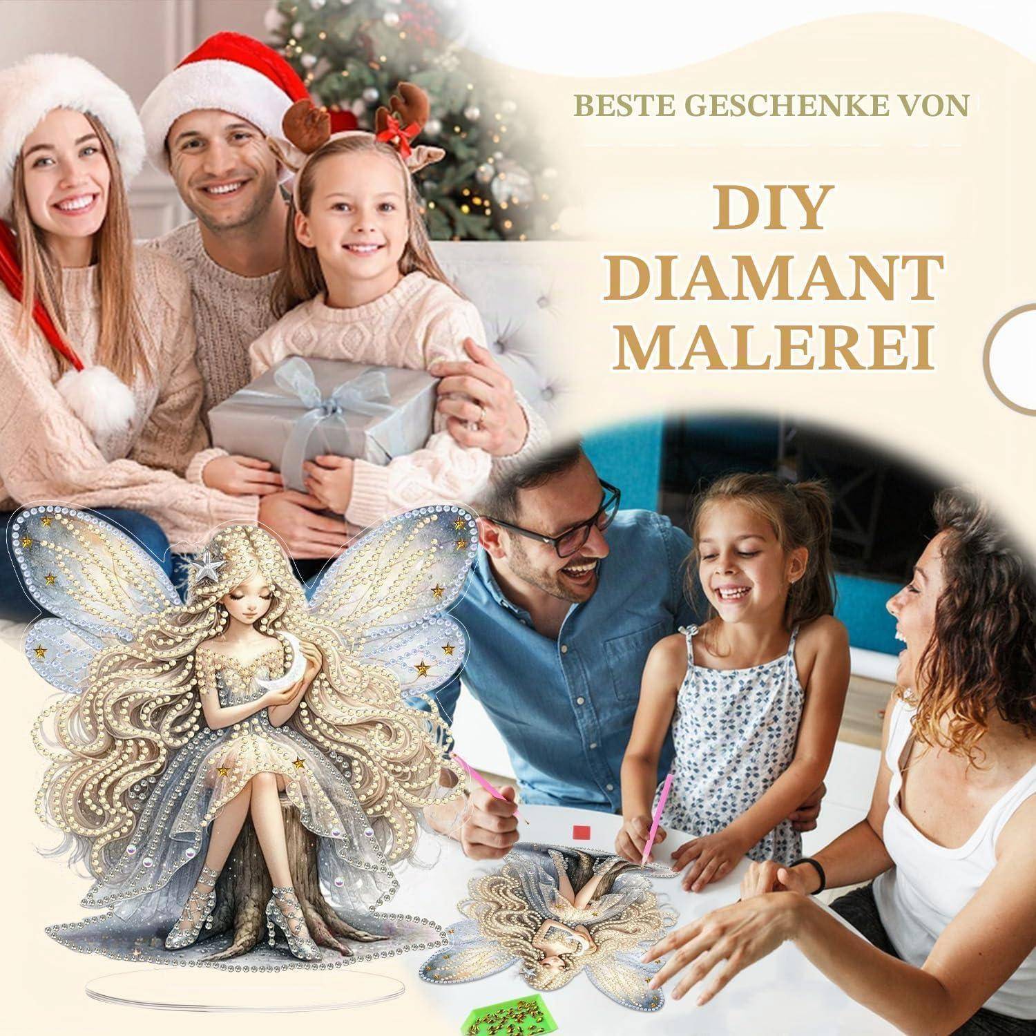 Lxmsja 5D Diamond Painting Fee Desktop Deko für Erwachsene Kinder, Diamond Painting Fee Tisch Deko Set, Diy Diamant Malerei Stehend Kunst Ornament