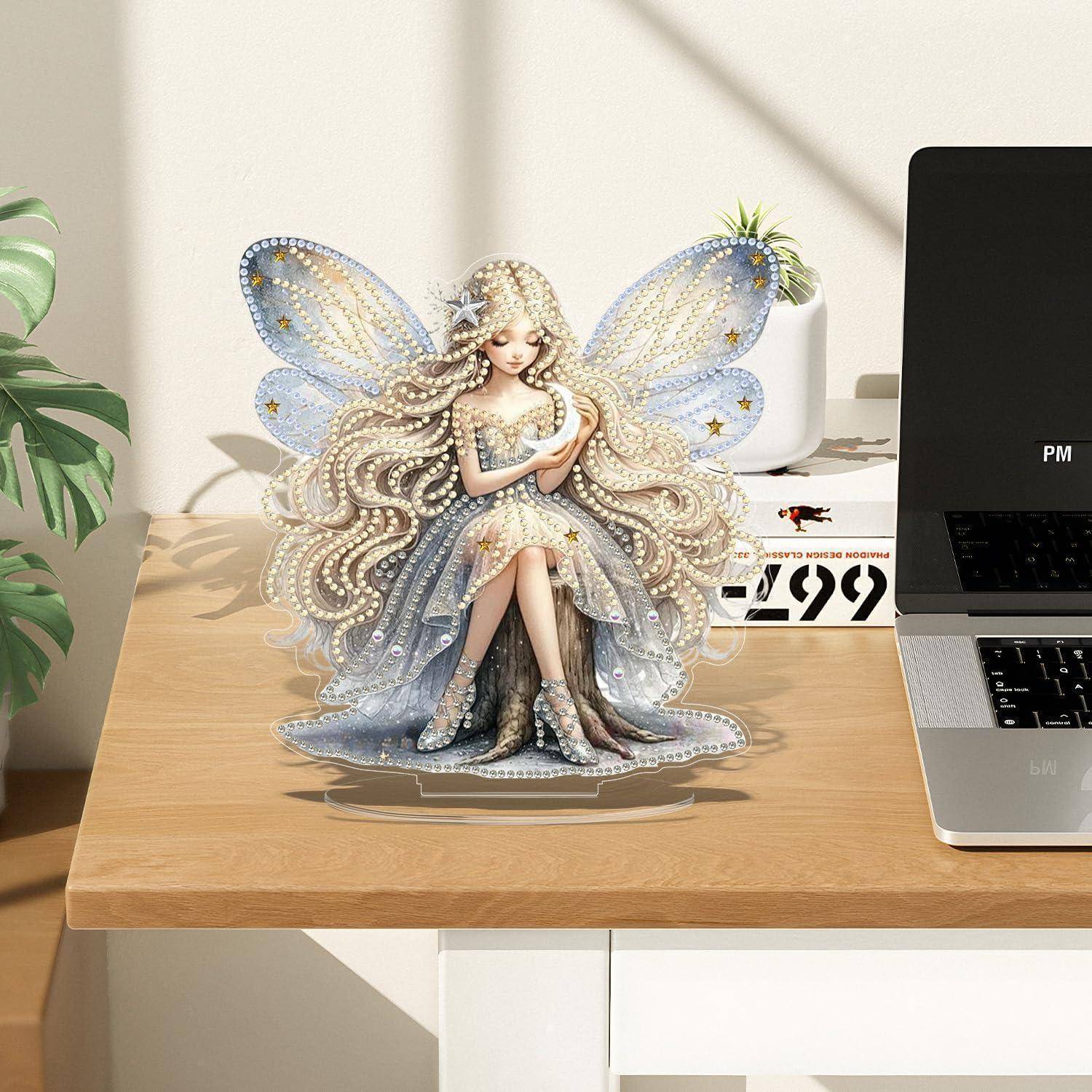 Lxmsja 5D Diamond Painting Fee Desktop Deko für Erwachsene Kinder, Diamond Painting Fee Tisch Deko Set, Diy Diamant Malerei Stehend Kunst Ornament