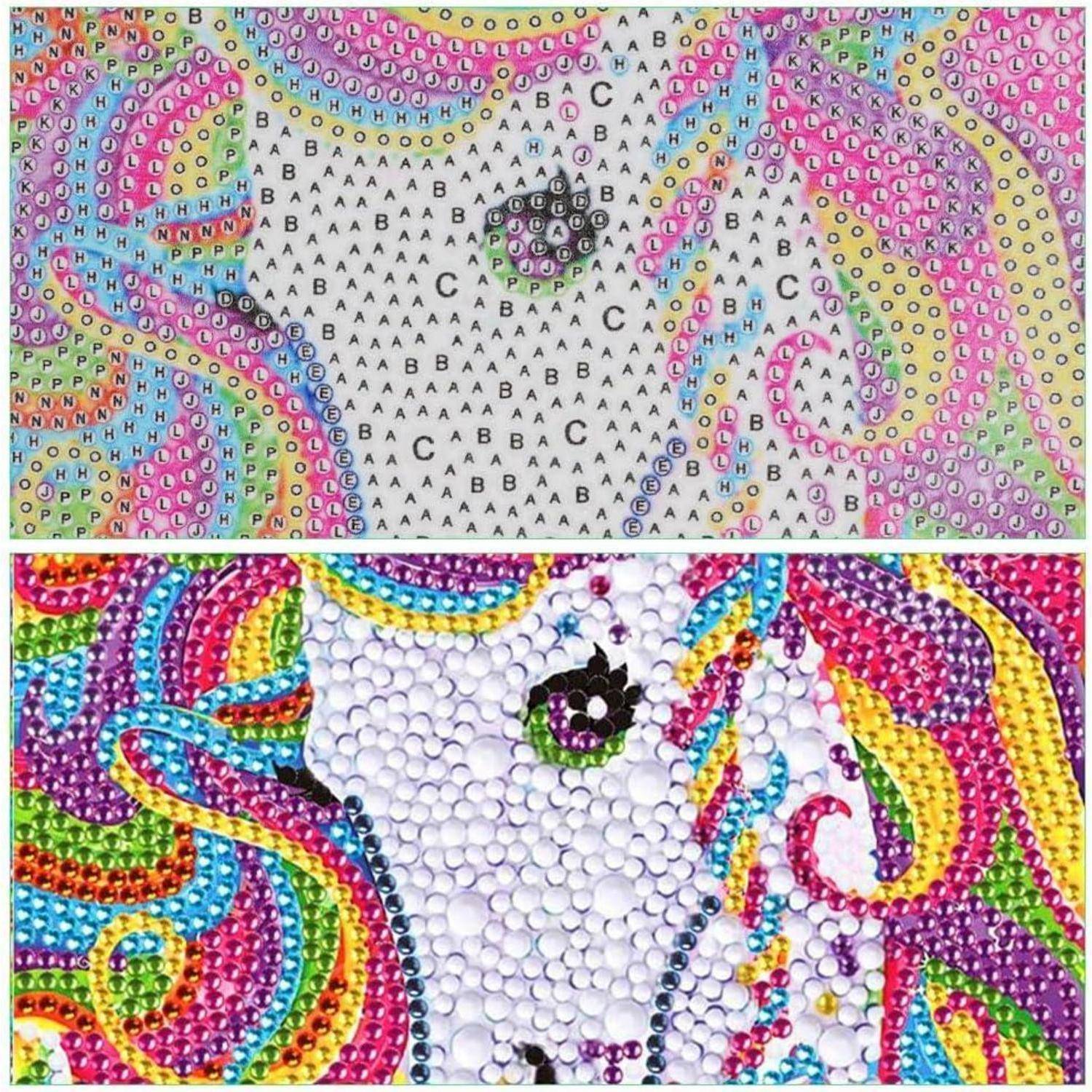 AUAUY Diamond Painting Set, Holzrahmen, 5D DIY Diamond Painting, Einhorn C | DIY Diamond Painting, Malen Nach Zahlen Diamant Painting Erwachsene