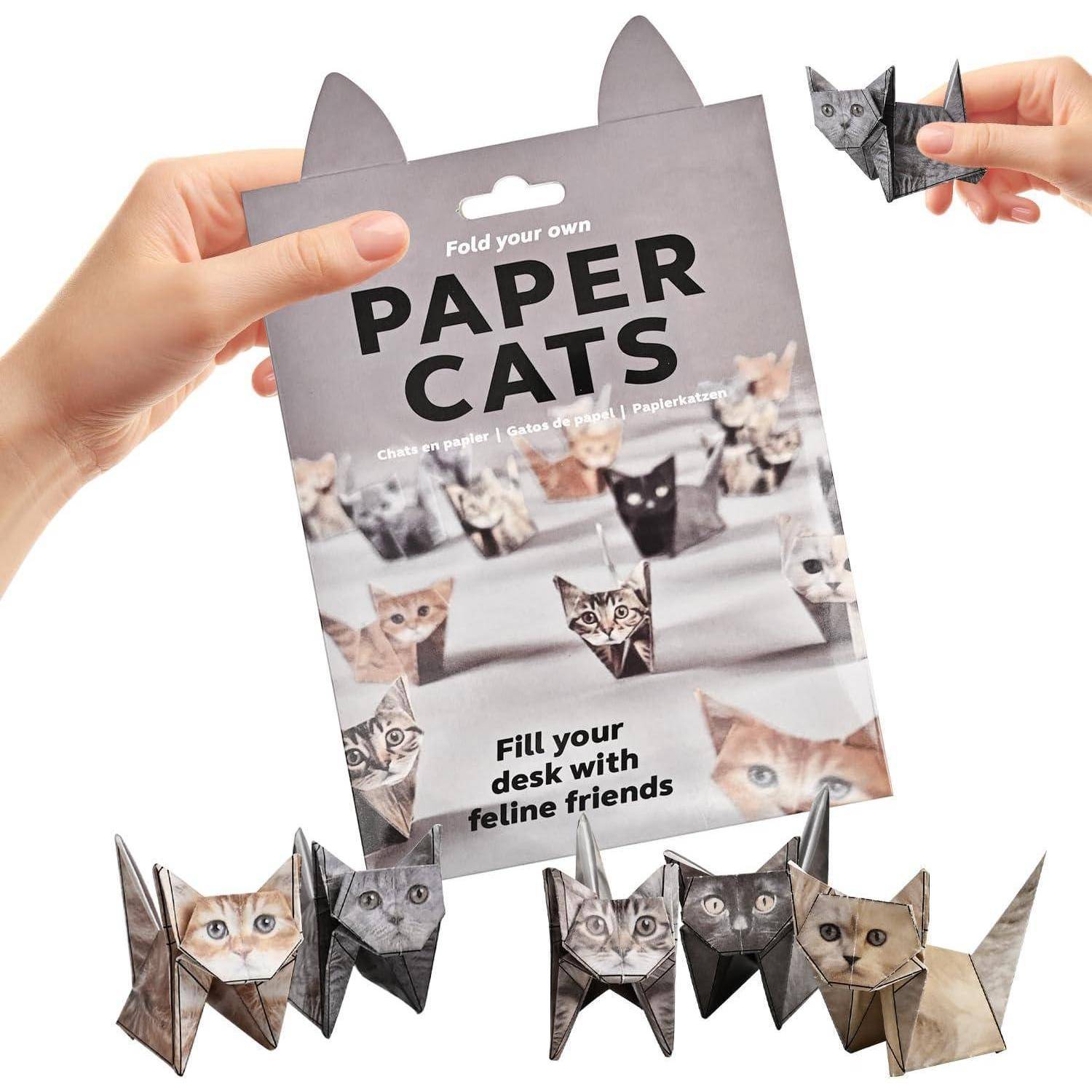 GAZIL Origami Katzenset für Anfänger–50 einfache DIY Papierkatzen zum Basteln mit Videoanleitung（5 Minuten pro Katze）|Kinder Origami Set| Papi