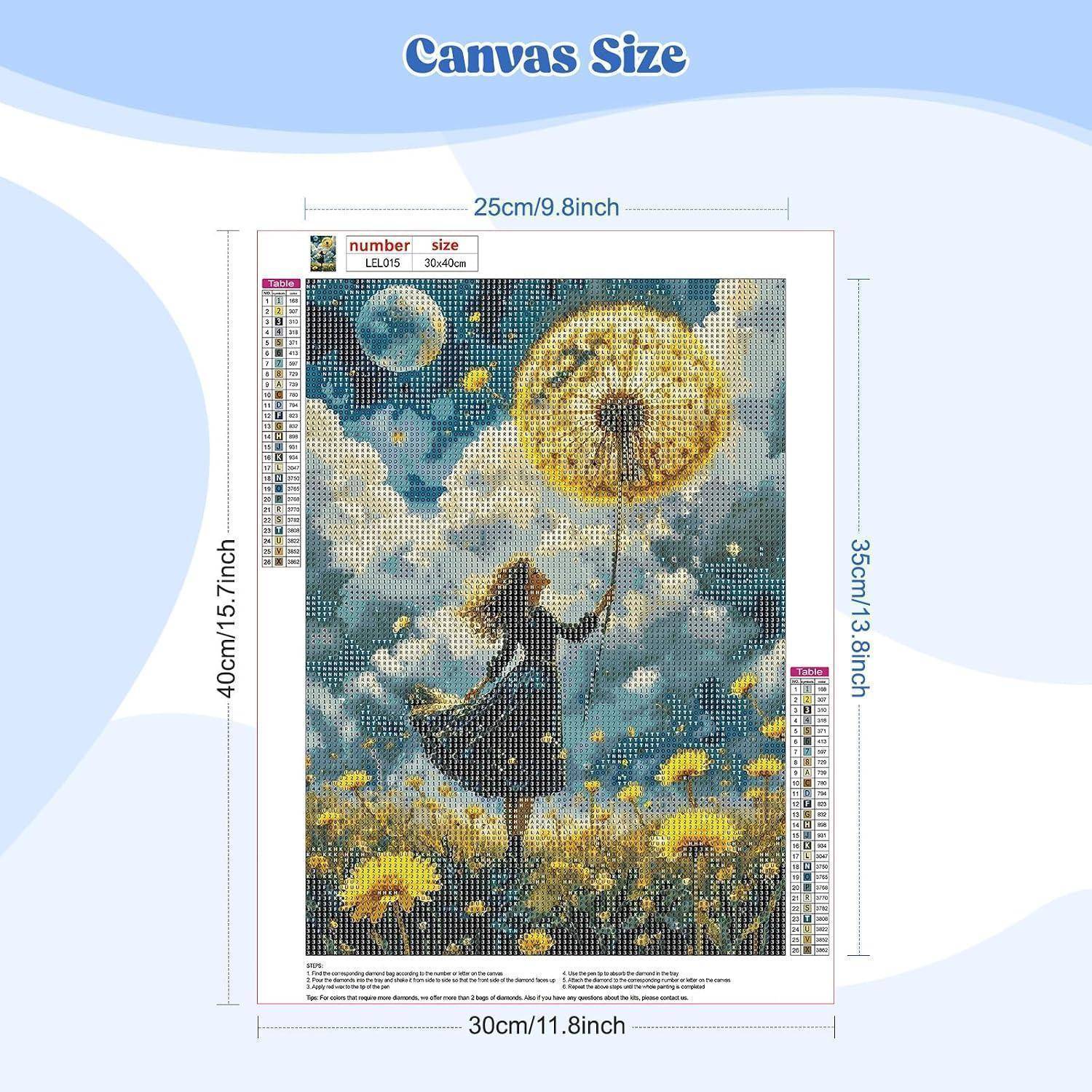 MEIYUDA Diamond Painting Erwachsene Diamant Bilder Löwenzahnfreunde, 5D DIY Diamant Bilder Diamond Painting Set, Bastelset Erwachsene Kinder Malerei
