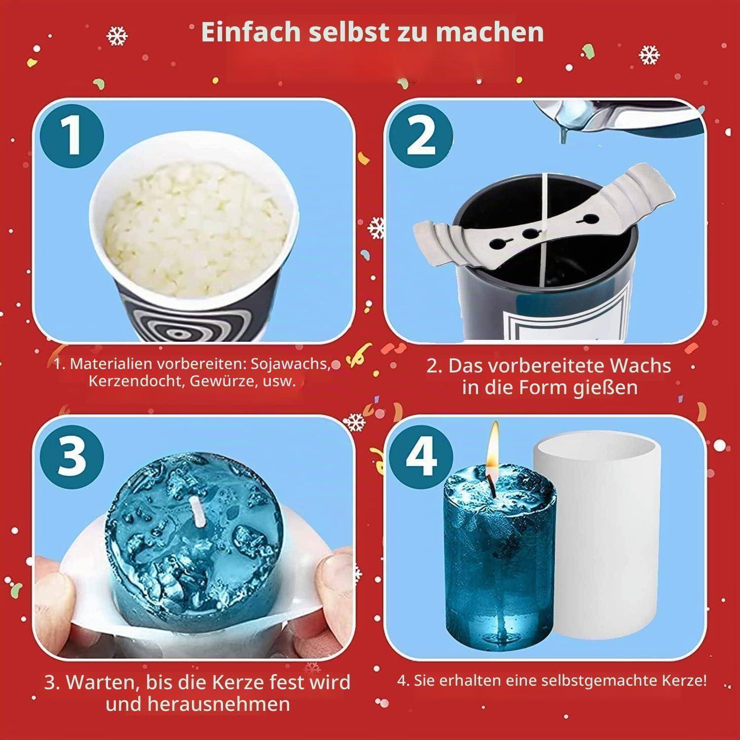 Kerzenformen zum Gießen Kerzen Form Kerzen Selber Machen set Silikon Formen Silikonform für DIY Aromatherapie KerzenHerstellung Supplies pro set new
