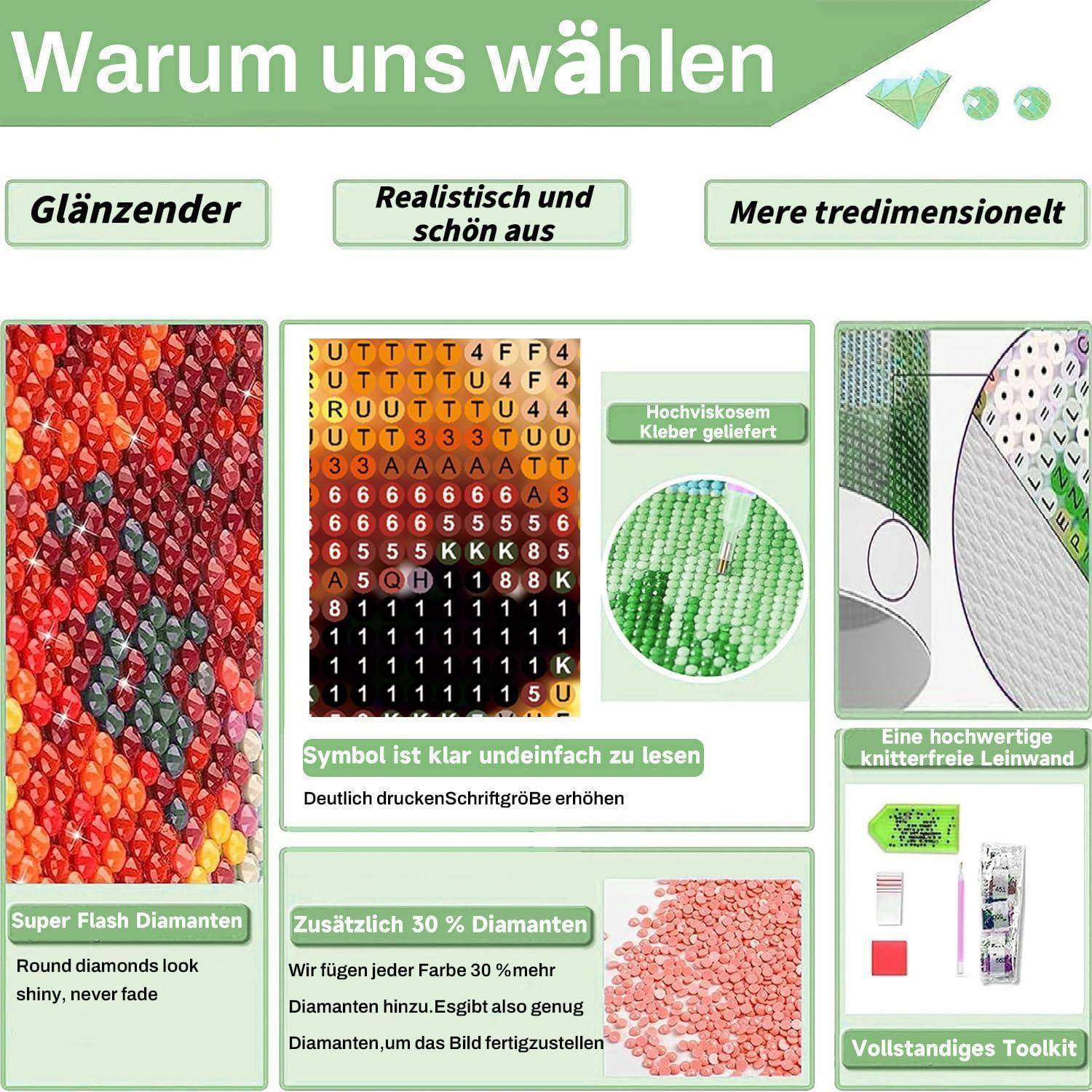 GOUGOUFAFA Fuchs Diamond Painting Erwachsene, Tiere Diamant Painting Bilder Runde Steine, Fuchs Diamond Painting Leinwand Geeignet zum Geschenk