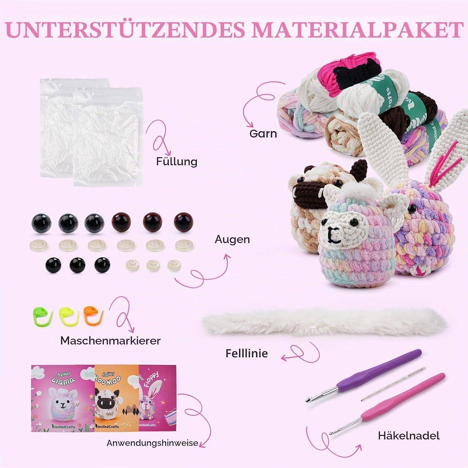 LetCart Häkelset Anfänger mit Video-Tutorials