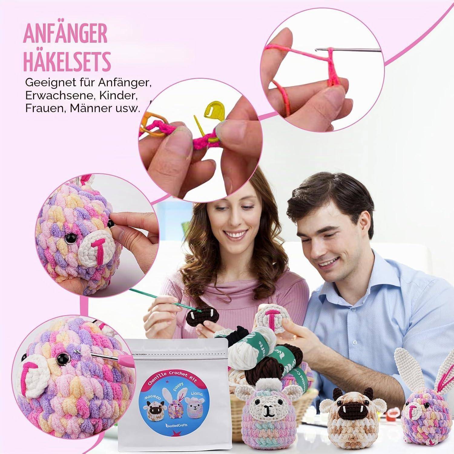 LetCart Häkelset Anfänger mit Video-Tutorials